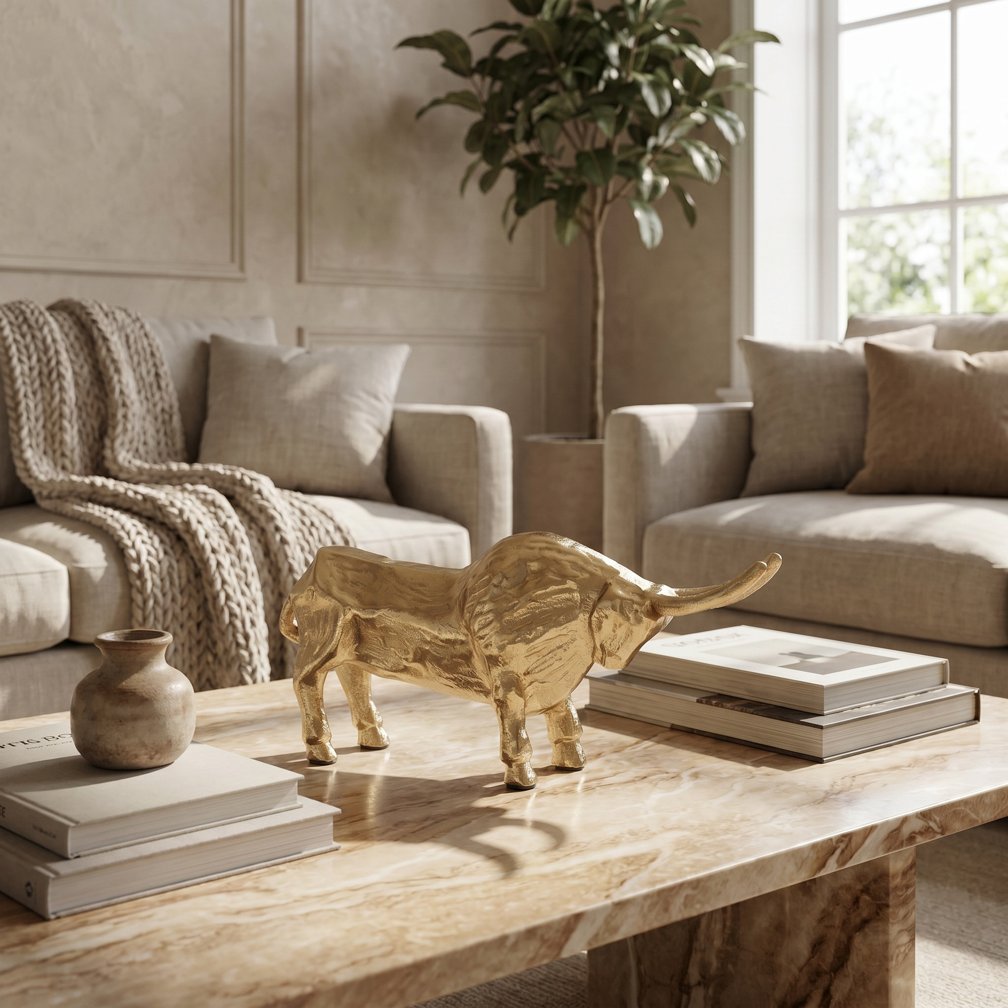 Decorative Metal Bull Showpiece - 27x6x11 cms-household-decor-decorativeobjectsandsculptures-image-3