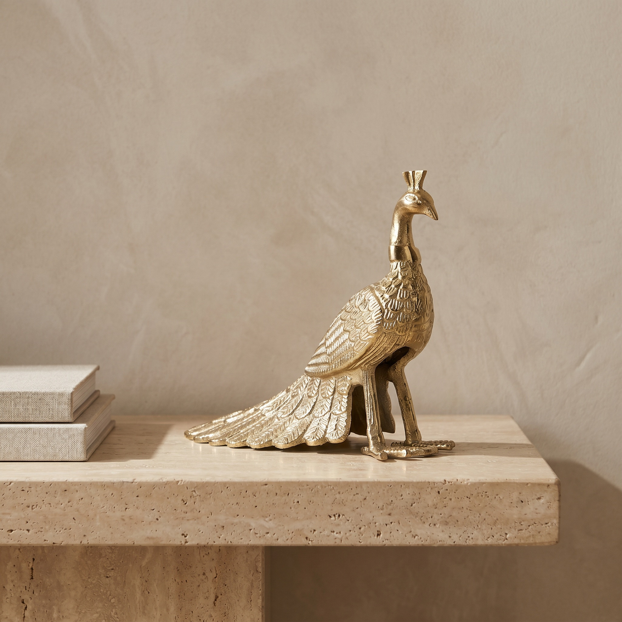 Decorative Peacock Figurine - 25x22 cm-household-decor-decorativeobjectsandsculptures-image-1