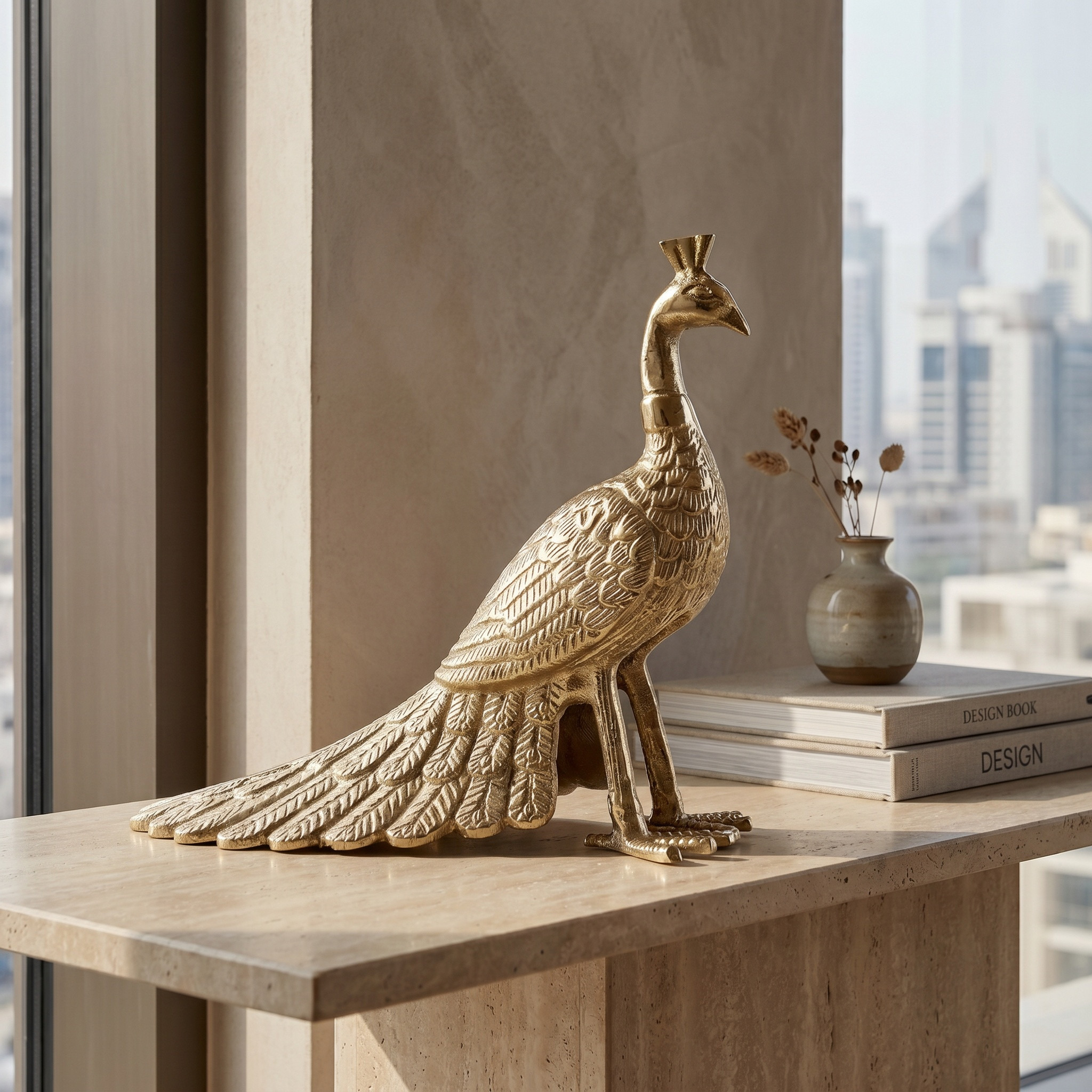 Decorative Peacock Figurine - 25x22 cm-household-decor-decorativeobjectsandsculptures-image-3