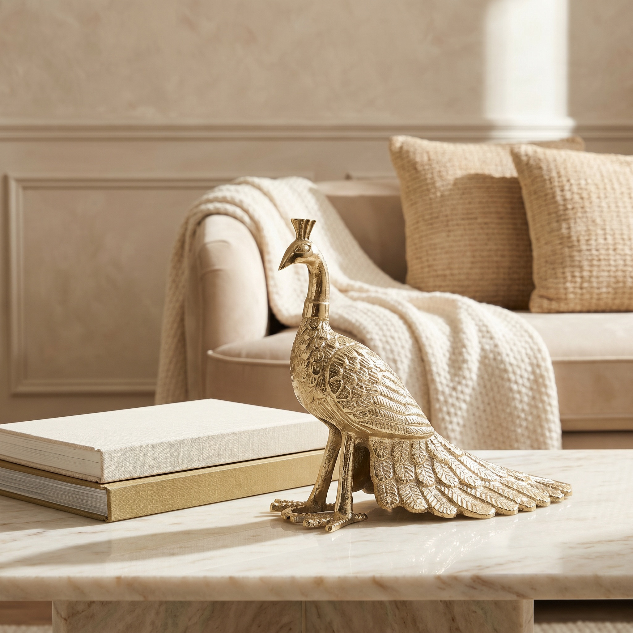 Decorative Peacock Figurine - 25x22 cm-household-decor-decorativeobjectsandsculptures-image-4
