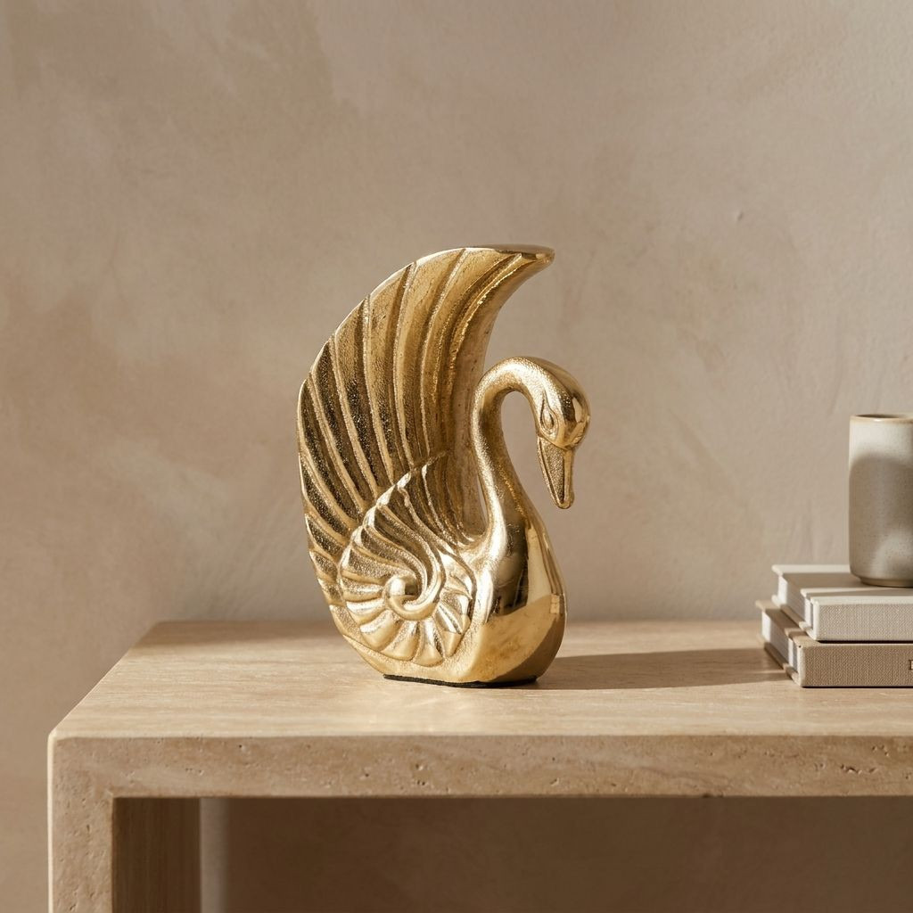 Decorative Swan Figurine - 8x1.4 cm-household-decor-decorativeobjectsandsculptures-image-1