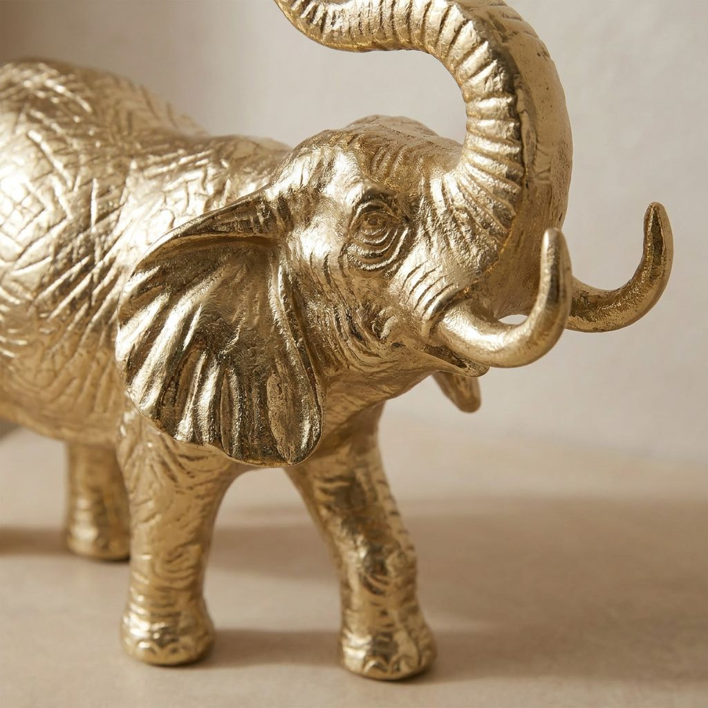Decorative Elephant Figurine - 27x17 cm-household-decor-decorativeobjectsandsculptures-image-2