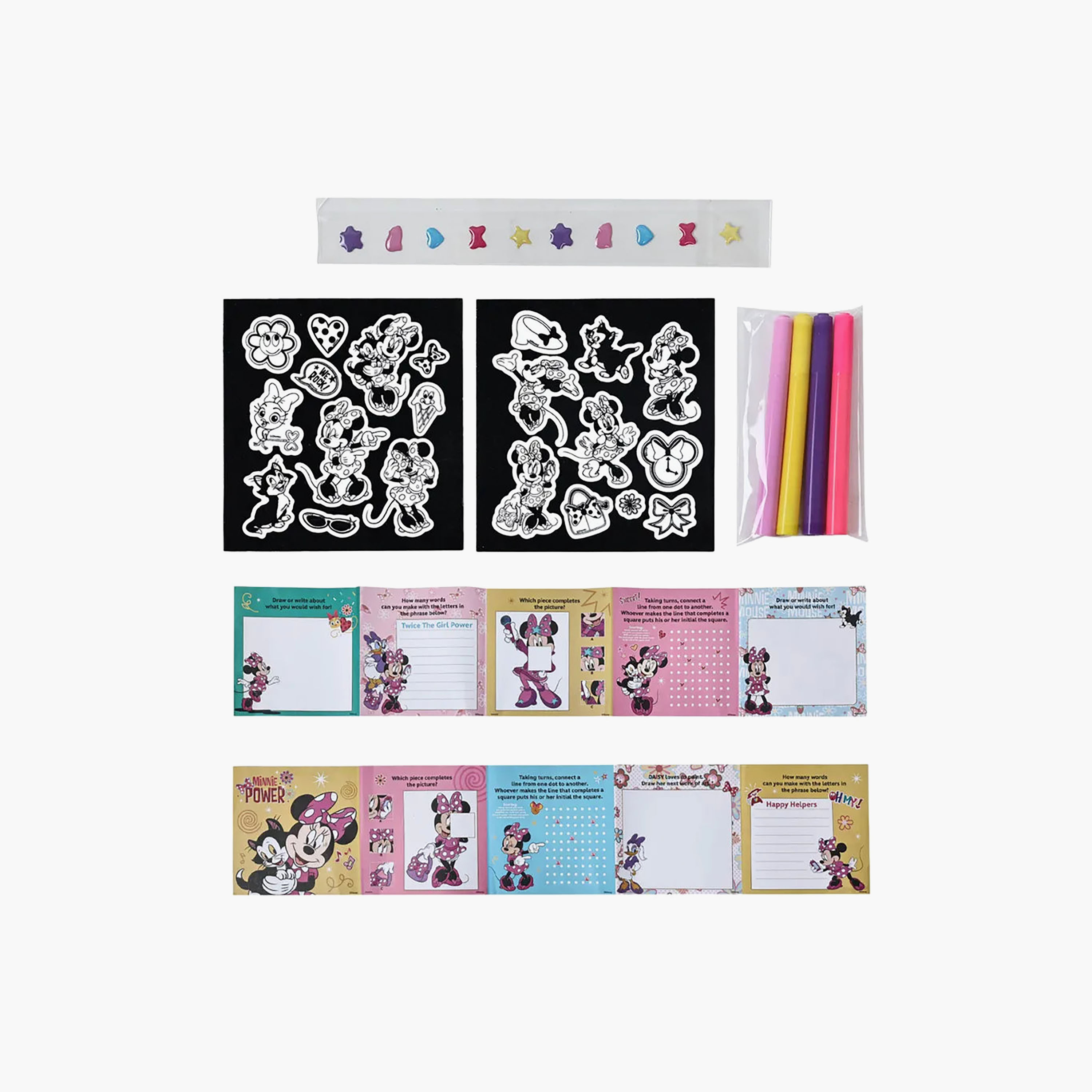 Gloo Minnie Colour and Jewel Velvet Stickers with Activity Booklet-school-artsandcrafts-image-1