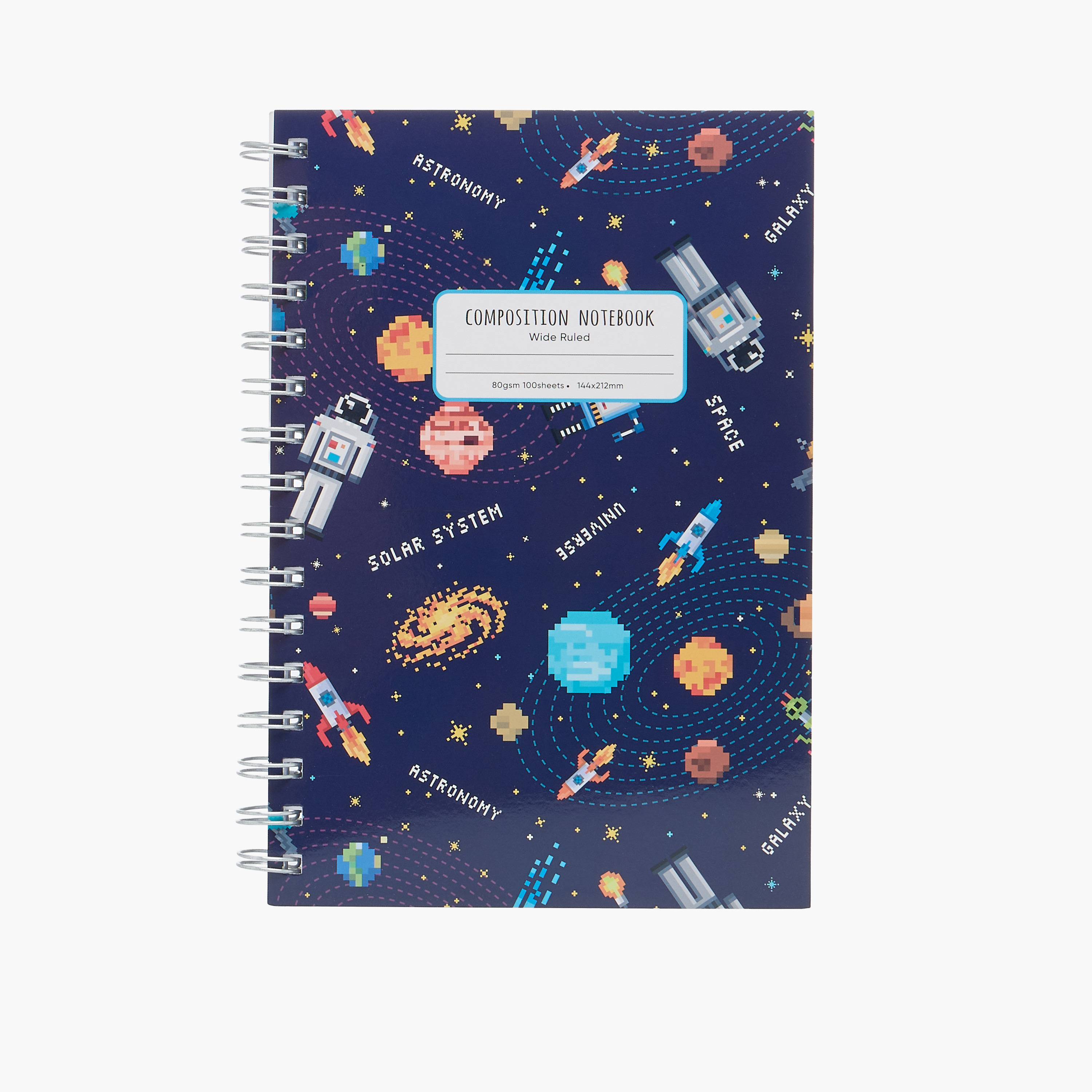 Syloon Space Print Softcover Notebook with Spiral Binding - 100 Pages-school-stationery-notebooks-image-1