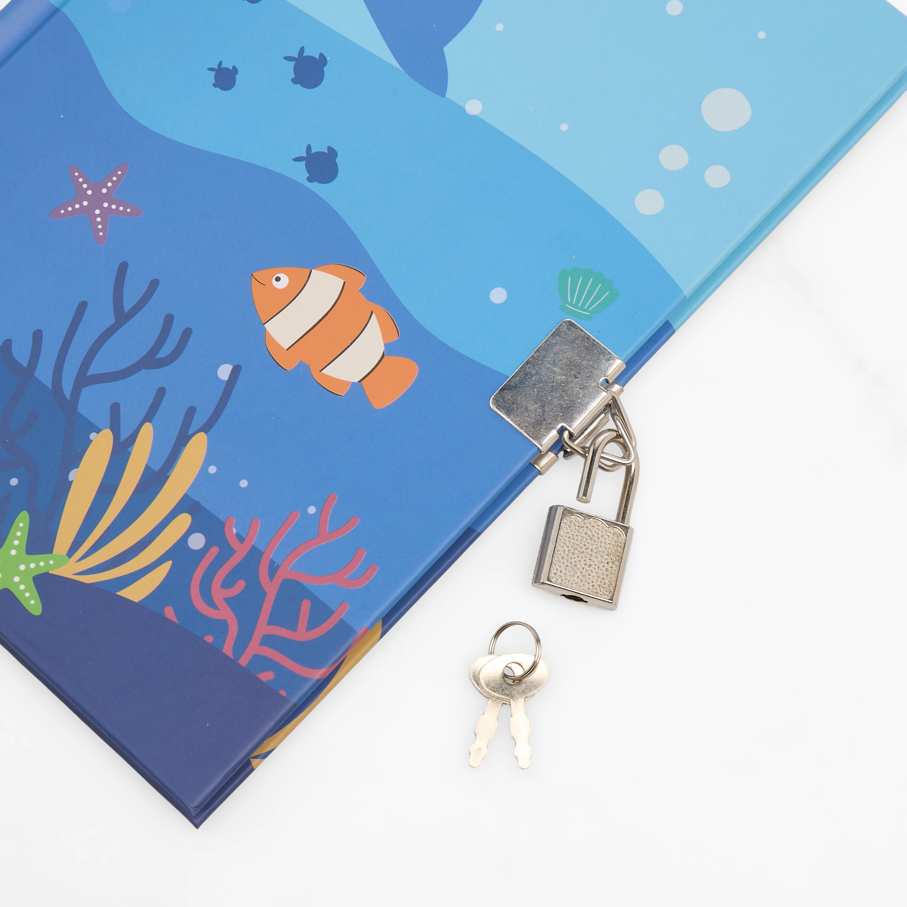 طقم أدوات قرطاسية بطبعات المحيط مع دفتر وقلم وملصقات من سيلون - طقم 6 قطع-school-stationery-sets-image-5