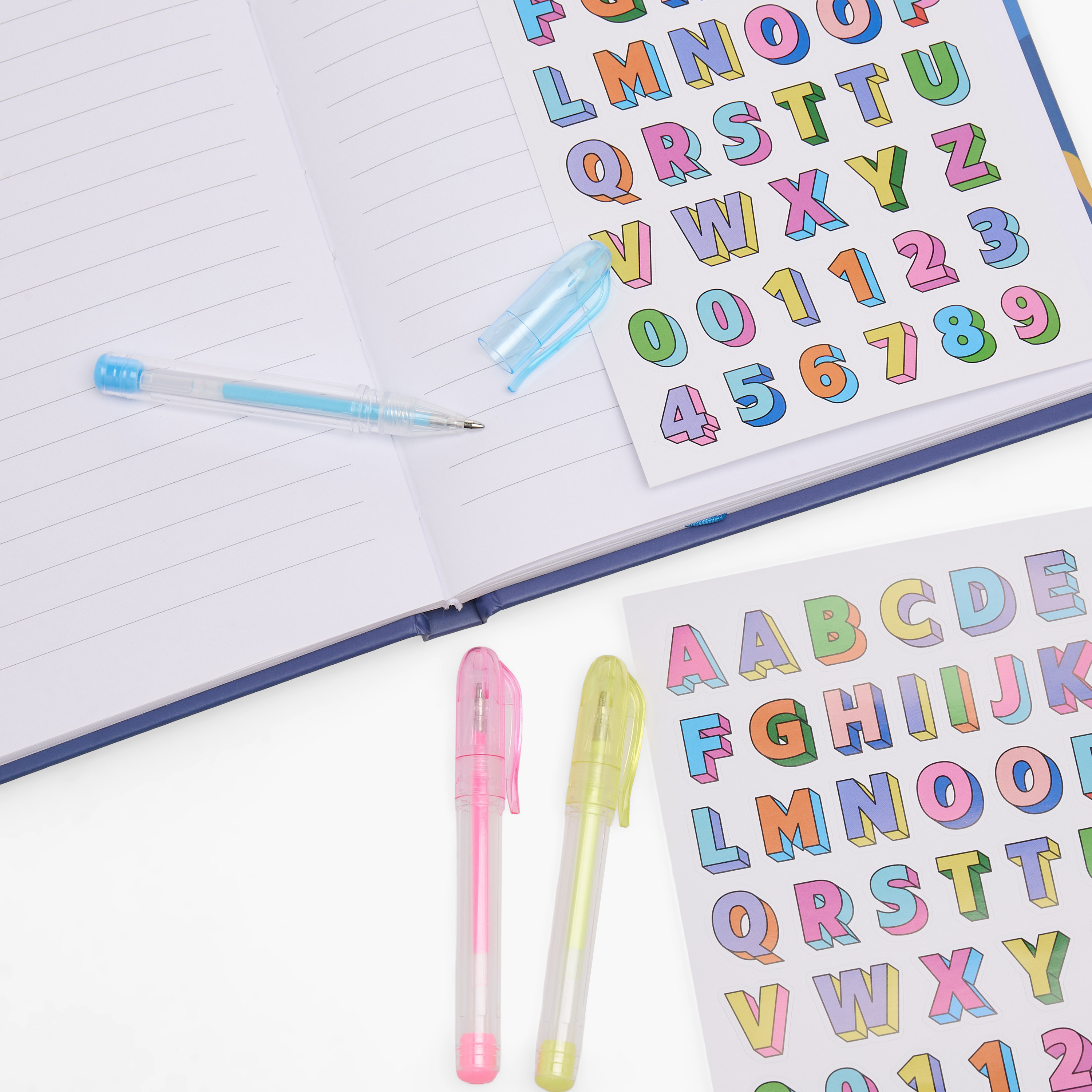 طقم أدوات قرطاسية بطبعات المحيط مع دفتر وقلم وملصقات من سيلون - طقم 6 قطع-school-stationery-sets-image-6