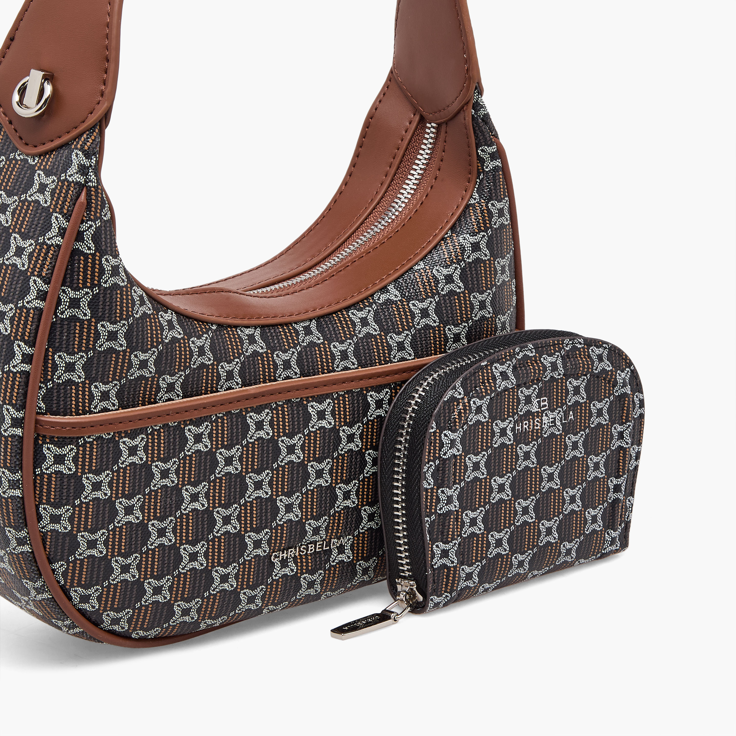 Chrisbella Printed Shoulder Bag with Pouch-women-bagsandwallets-handbags-image-5