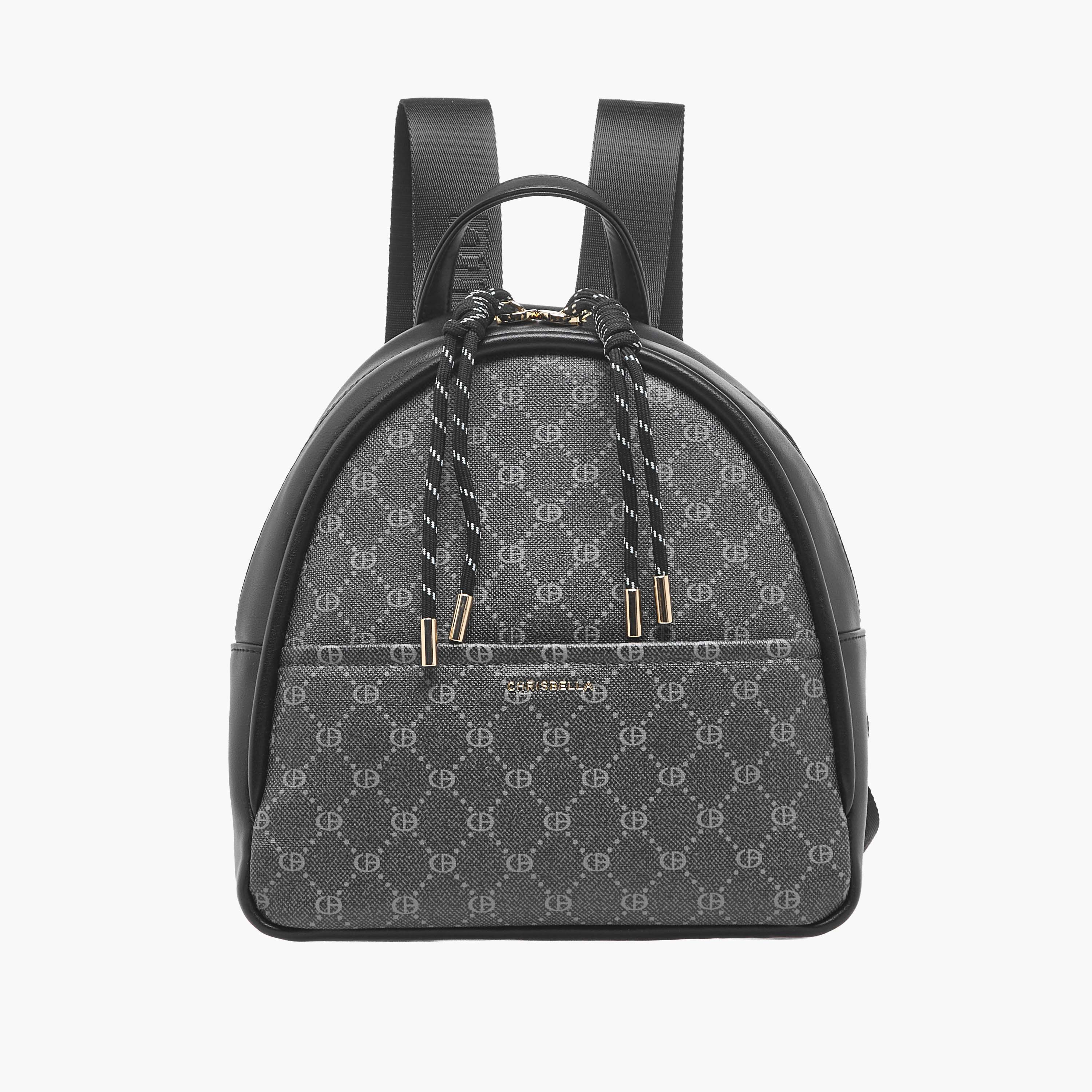 Chrisbella Monogram Print Backpack with Pouch-women-bagsandwallets-backpacks-image-5