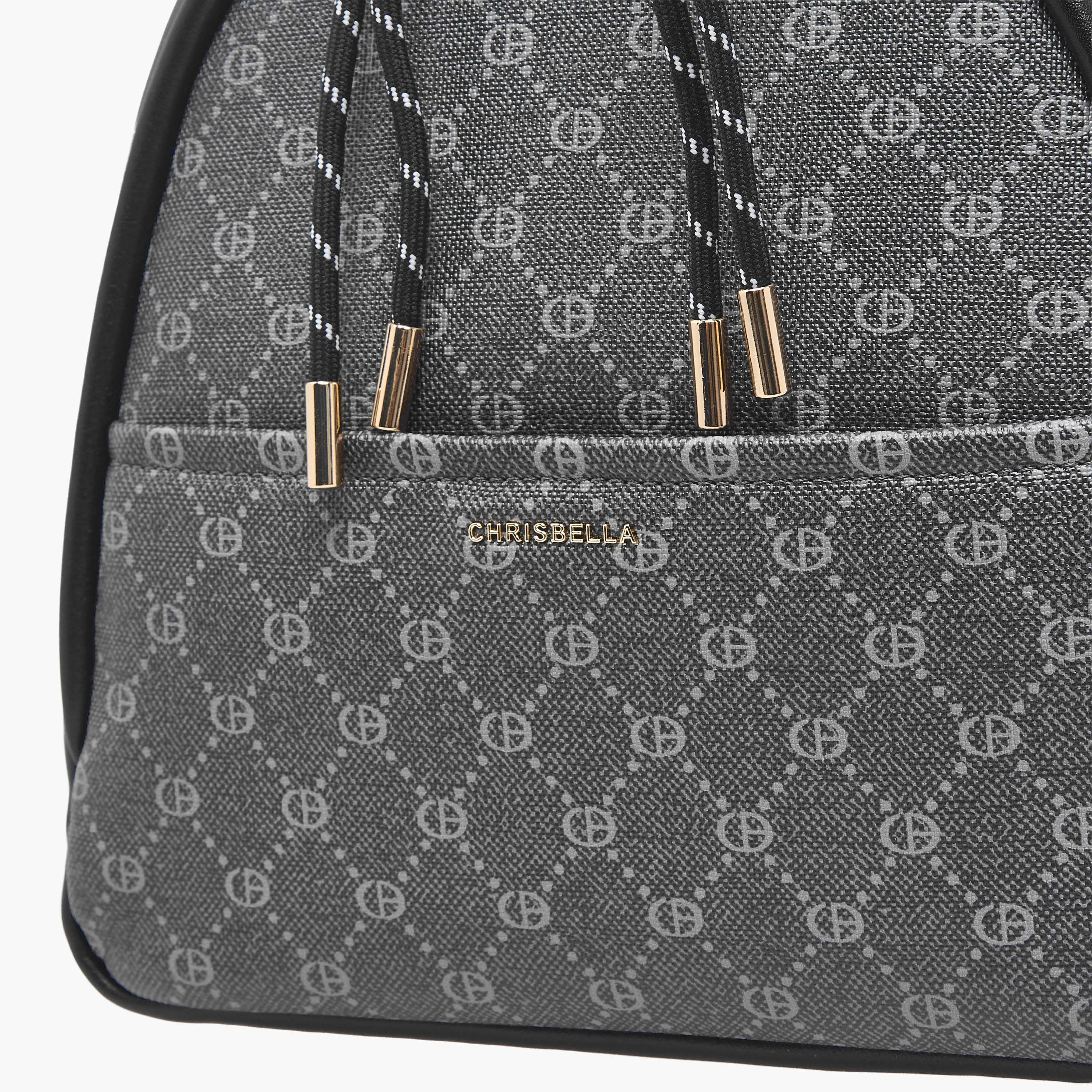 Chrisbella Monogram Print Backpack with Pouch-women-bagsandwallets-backpacks-image-3