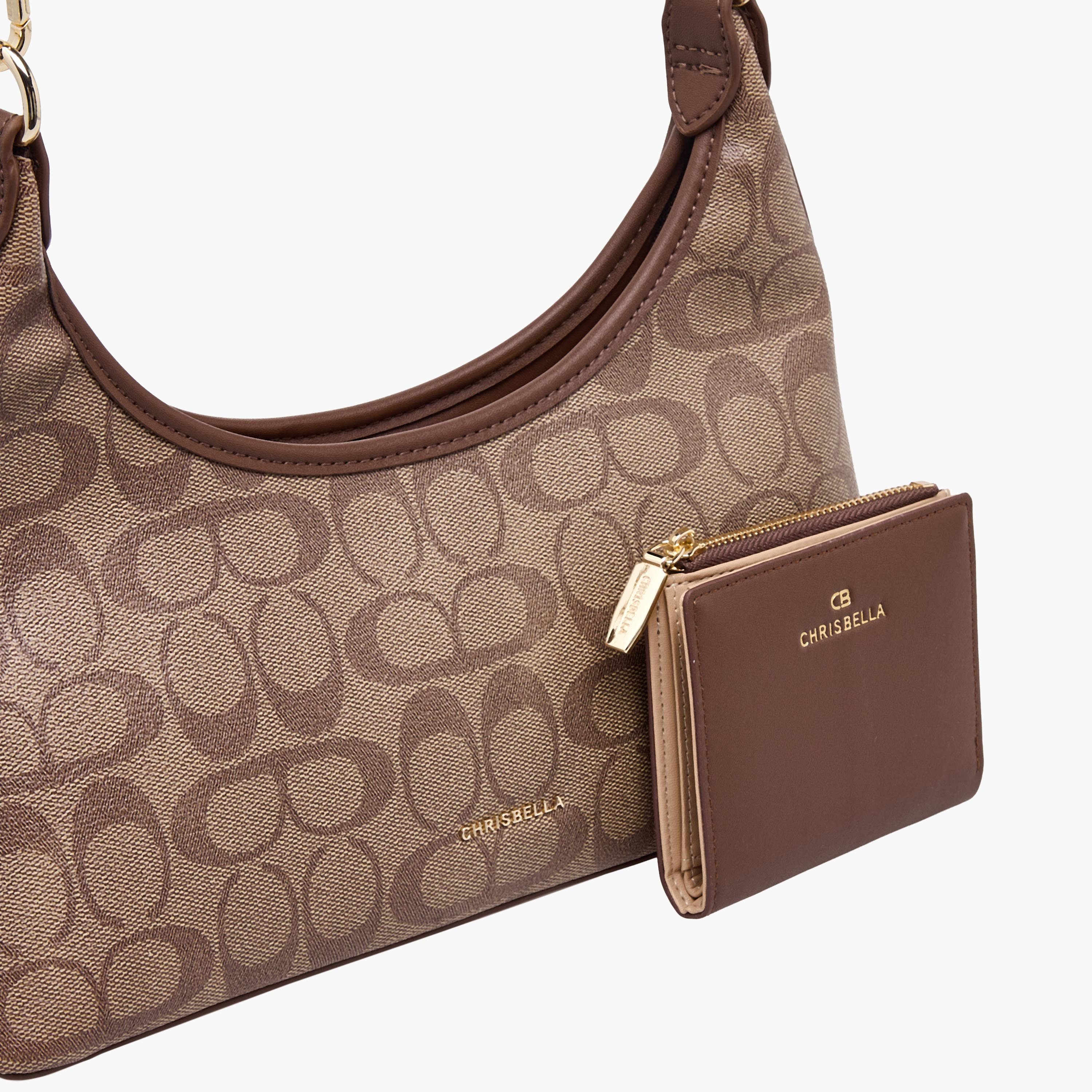 Chrisbella Monogram Print Shoulder Bag with Wallet-women-bagsandwallets-handbags-image-5