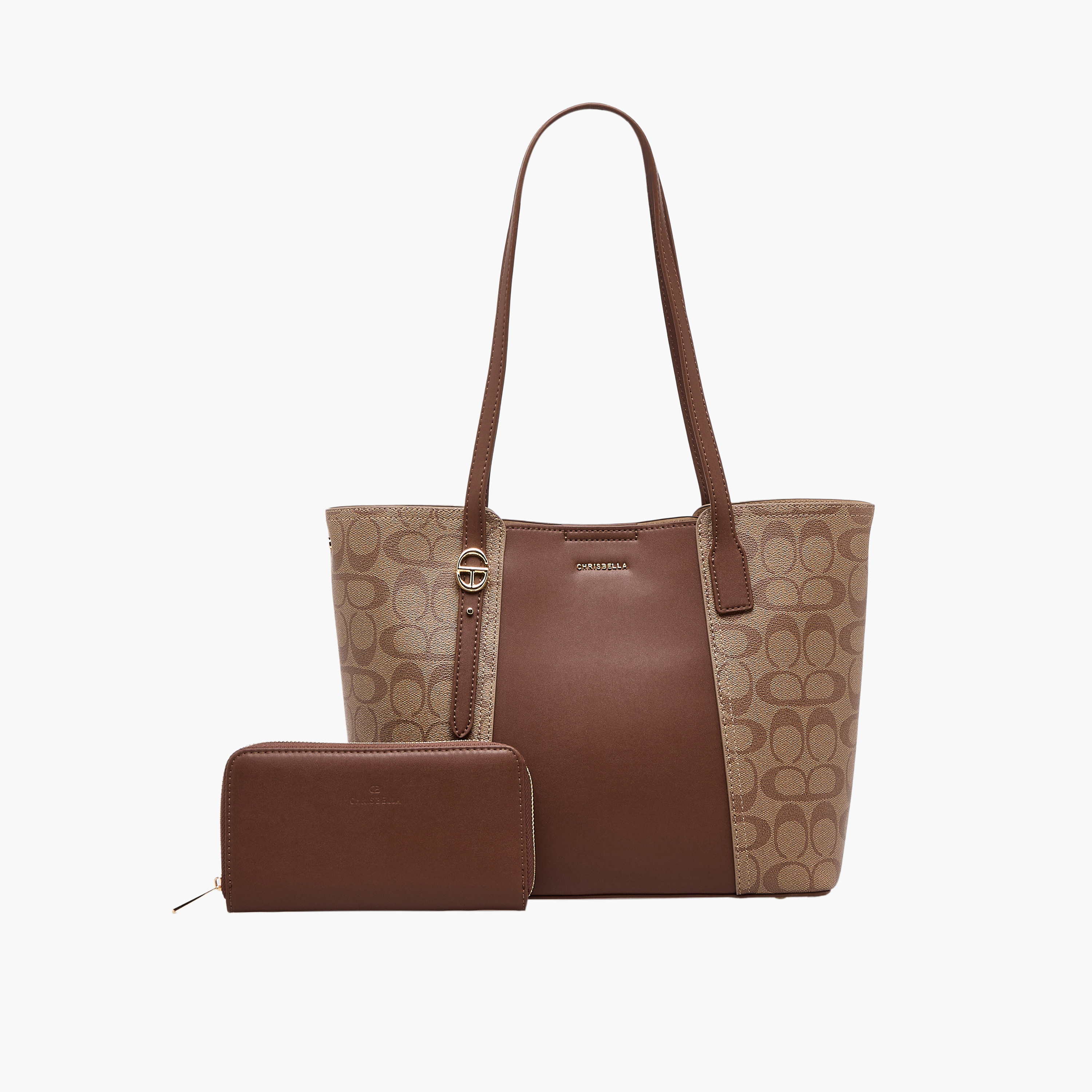 Chrisbella Printed Tote Bag with Wallet-women-bagsandwallets-handbags-image-1