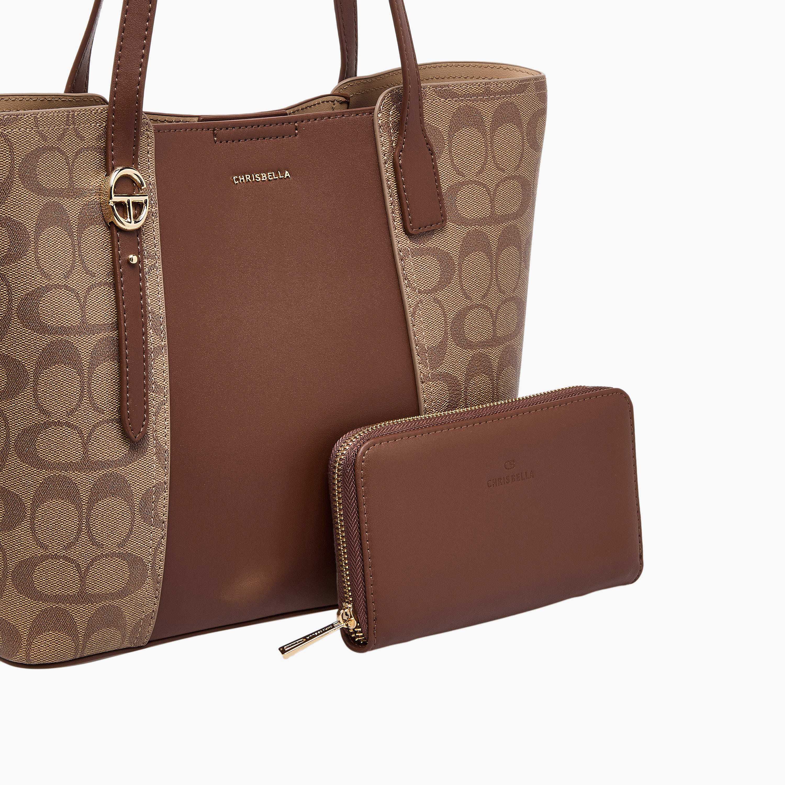 Chrisbella Printed Tote Bag with Wallet-women-bagsandwallets-handbags-image-5