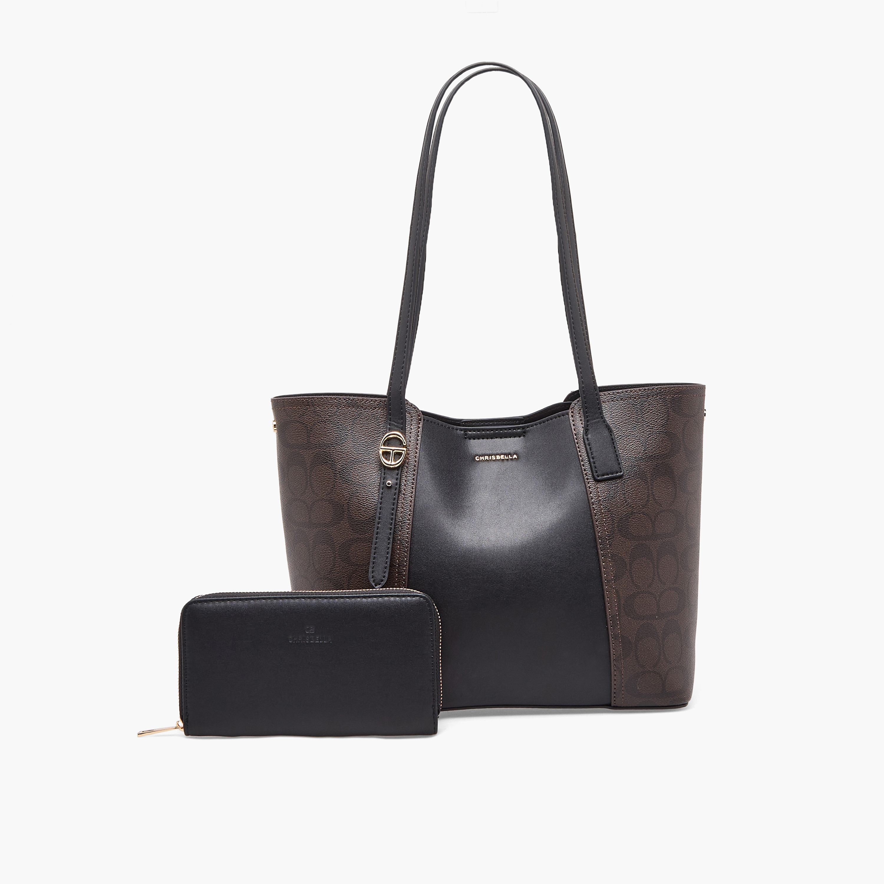 Chrisbella Printed Tote Bag with Wallet-women-bagsandwallets-handbags-image-1