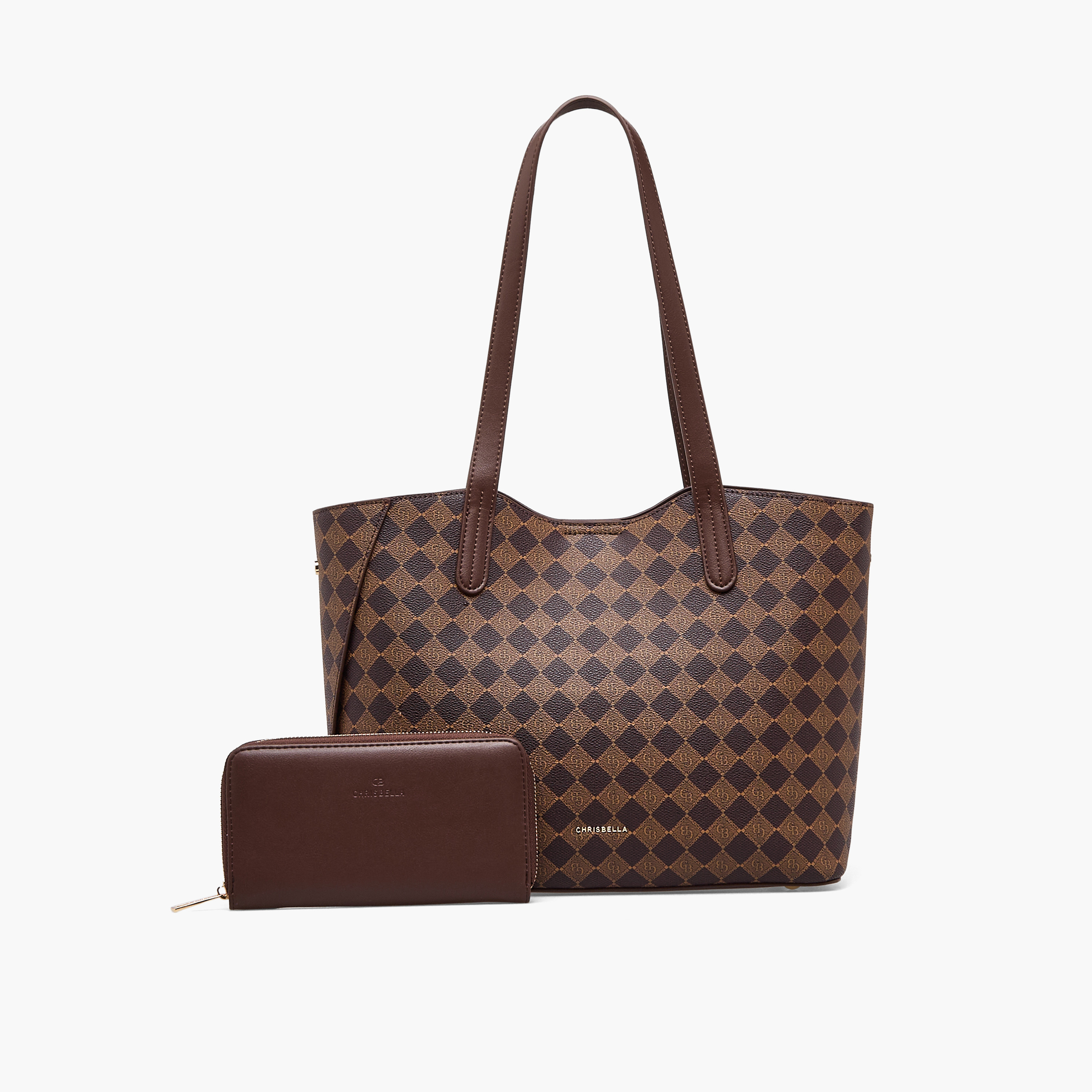 شنطة توتي بطبعات مع محفظة من كريسبيلا-women-bagsandwallets-handbags-image-1
