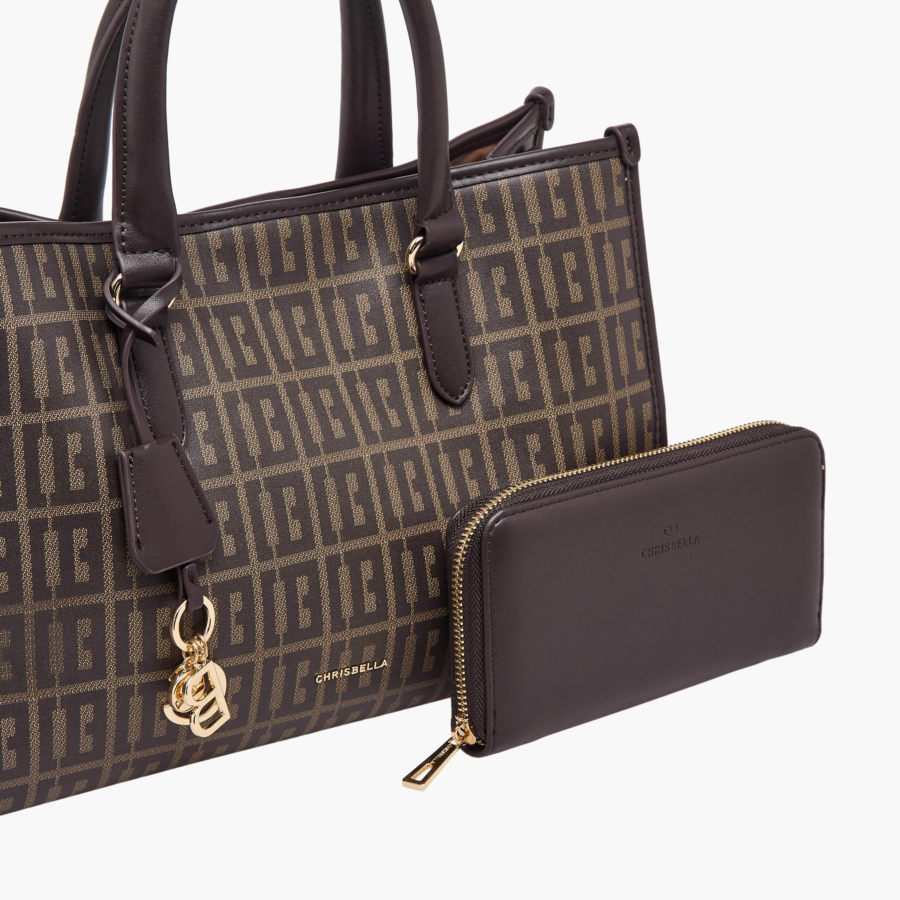 Chrisbella Monogram Print Tote Bag with Wallet-women-bagsandwallets-handbags-image-6