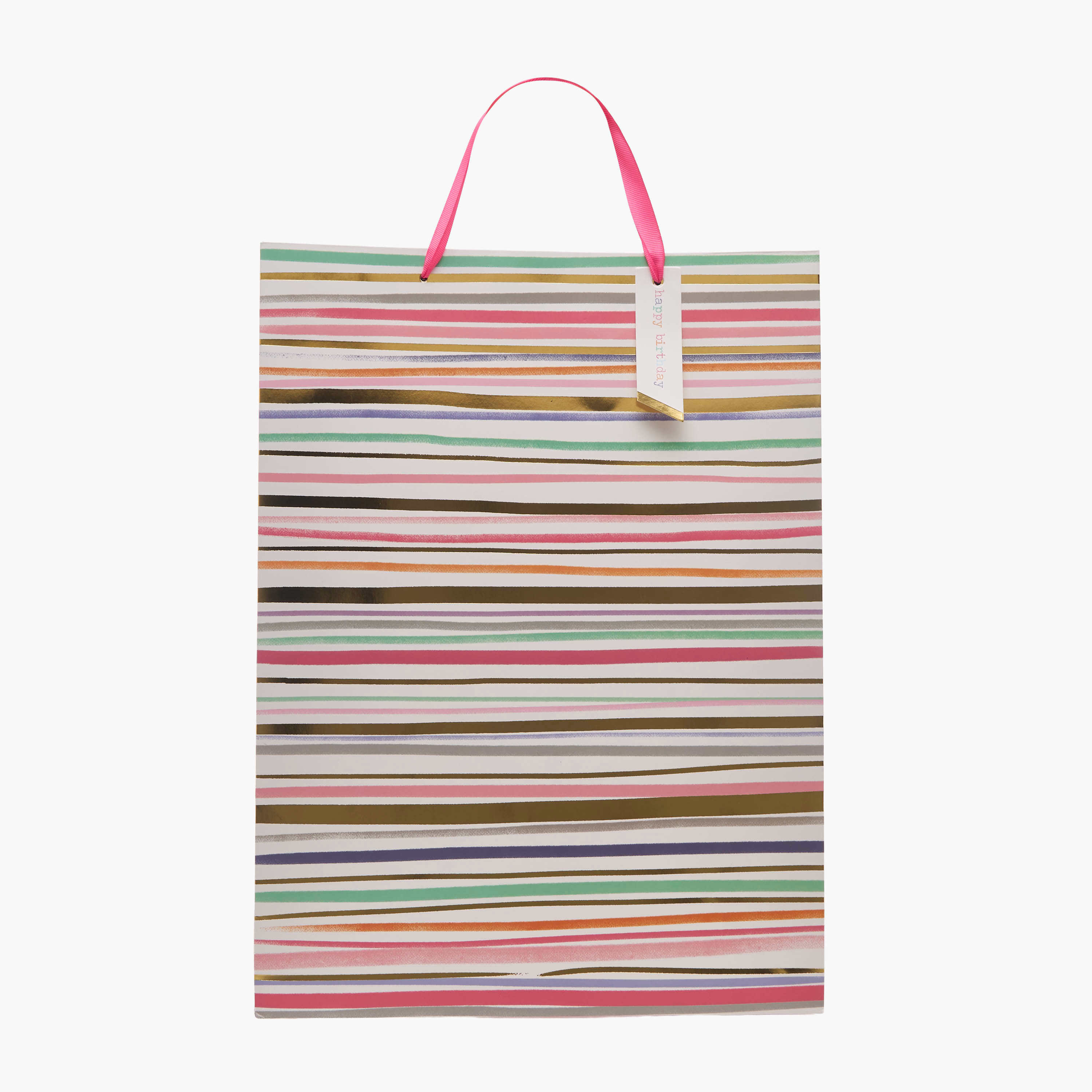 Findz Striped Gift Bag with Tag - Medium-household-giftingaccessories-giftings-image-1