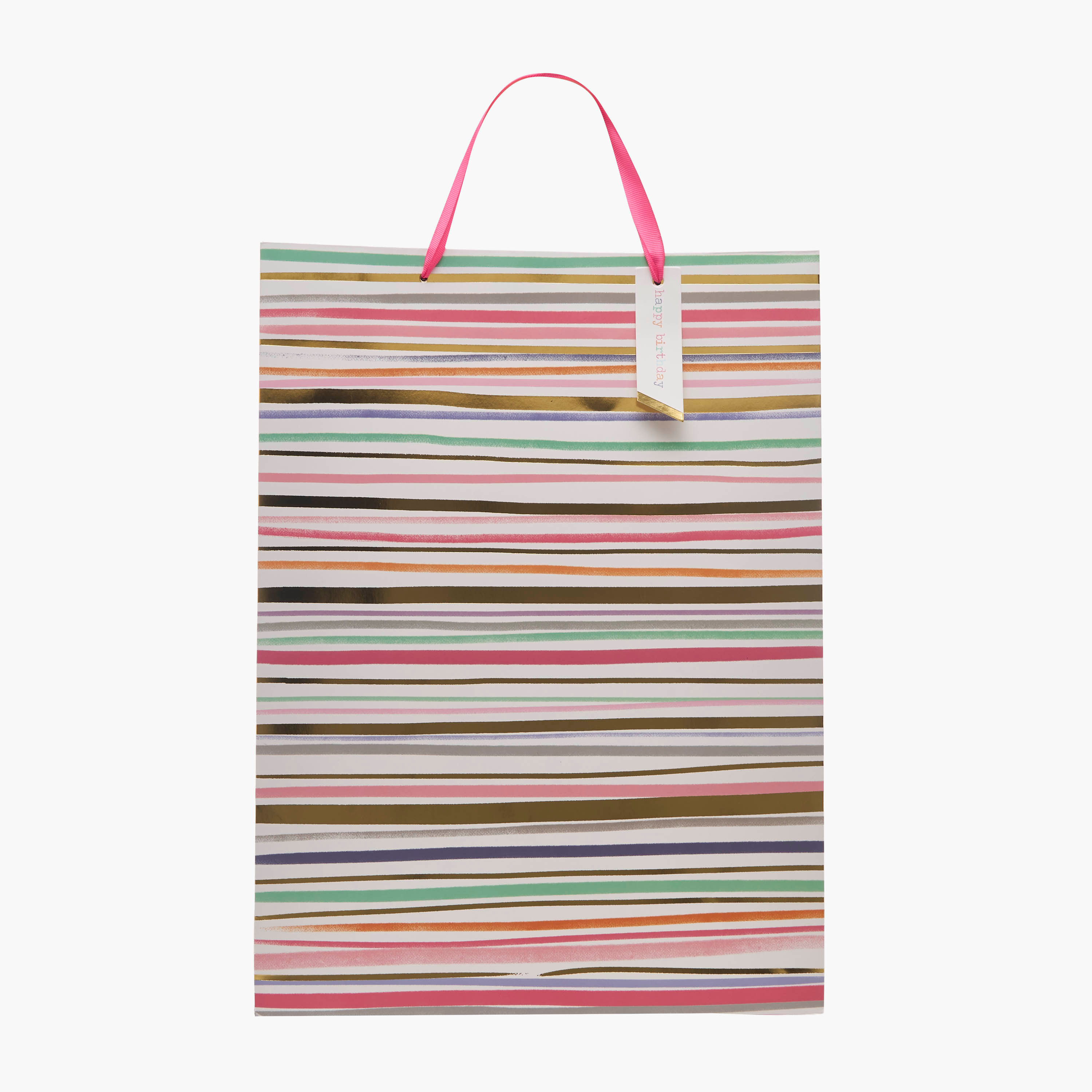 Findz Striped Gift Bag with Tag - Large-household-giftingaccessories-giftbags-image-1
