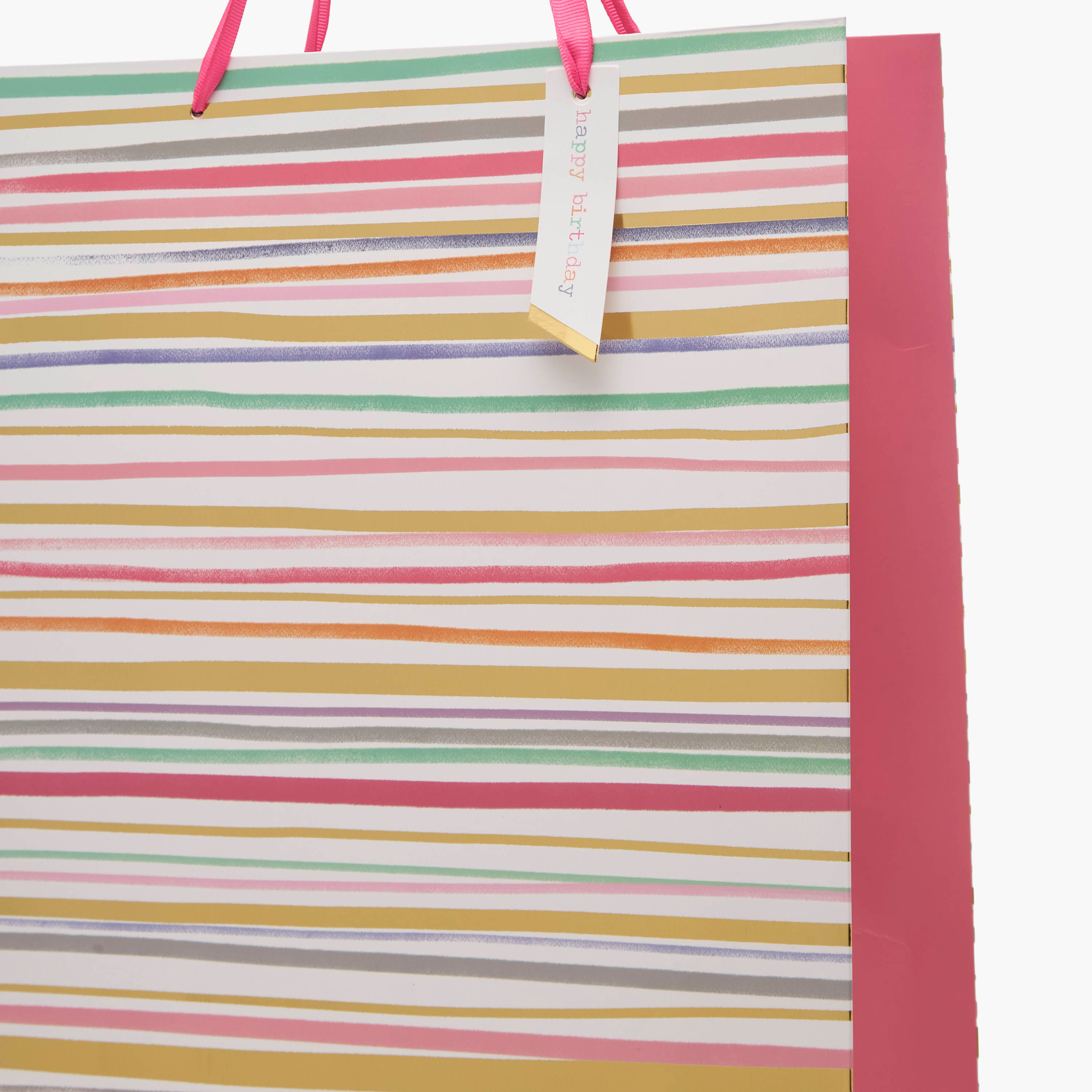 Findz Striped Gift Bag with Tag - Large-household-giftingaccessories-giftbags-image-3