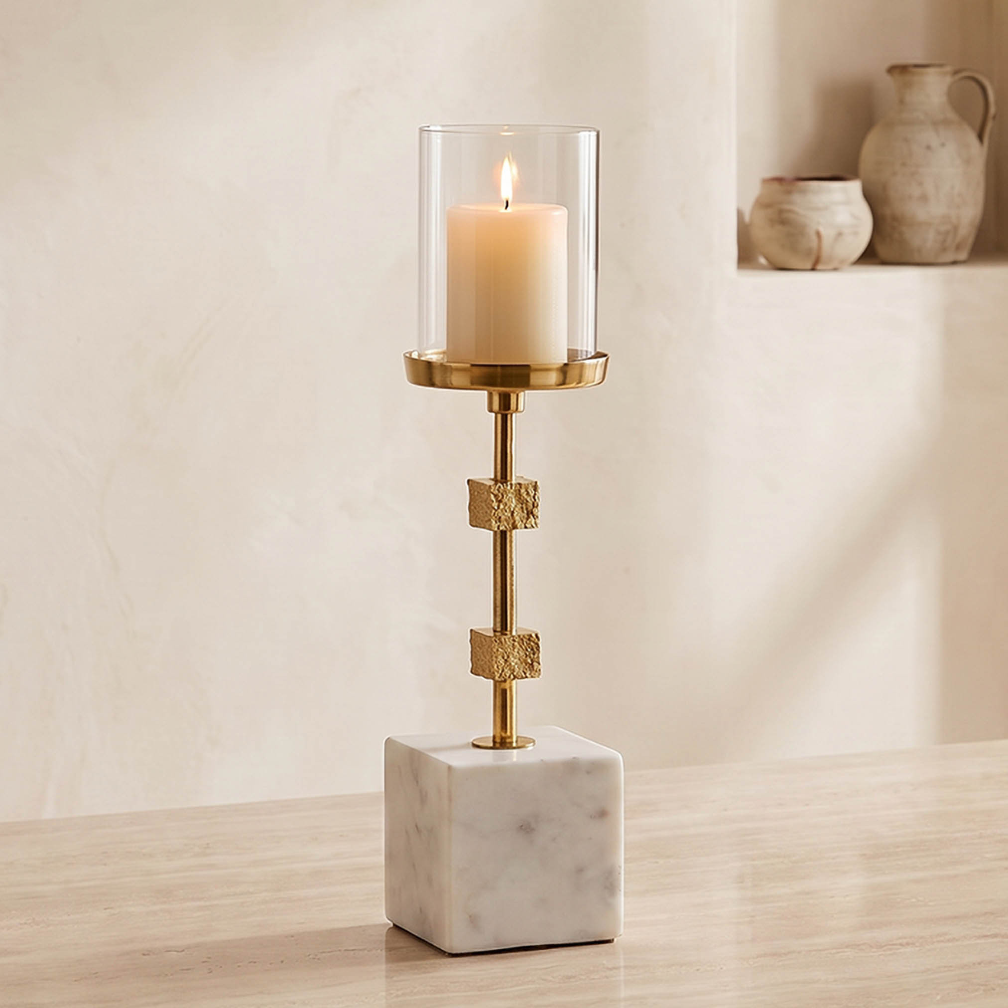 Decorative Pillar Candleholder - 32 cms-household-decor-candleholdersandlanterns-image-1