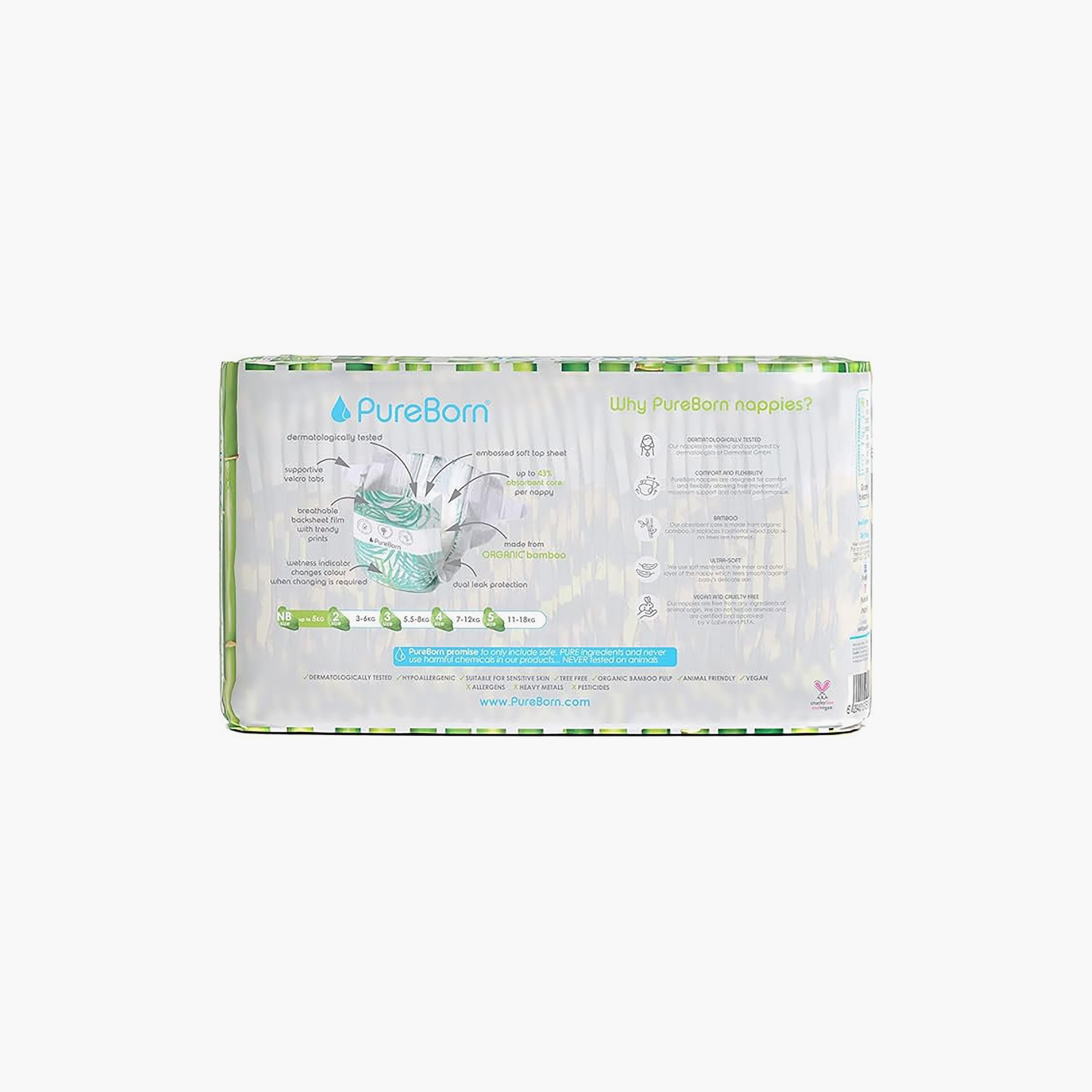 Pure Born 34-Piece Organic Bamboo Diapers Set - Size 0-baby-diapering-diapers-image-2