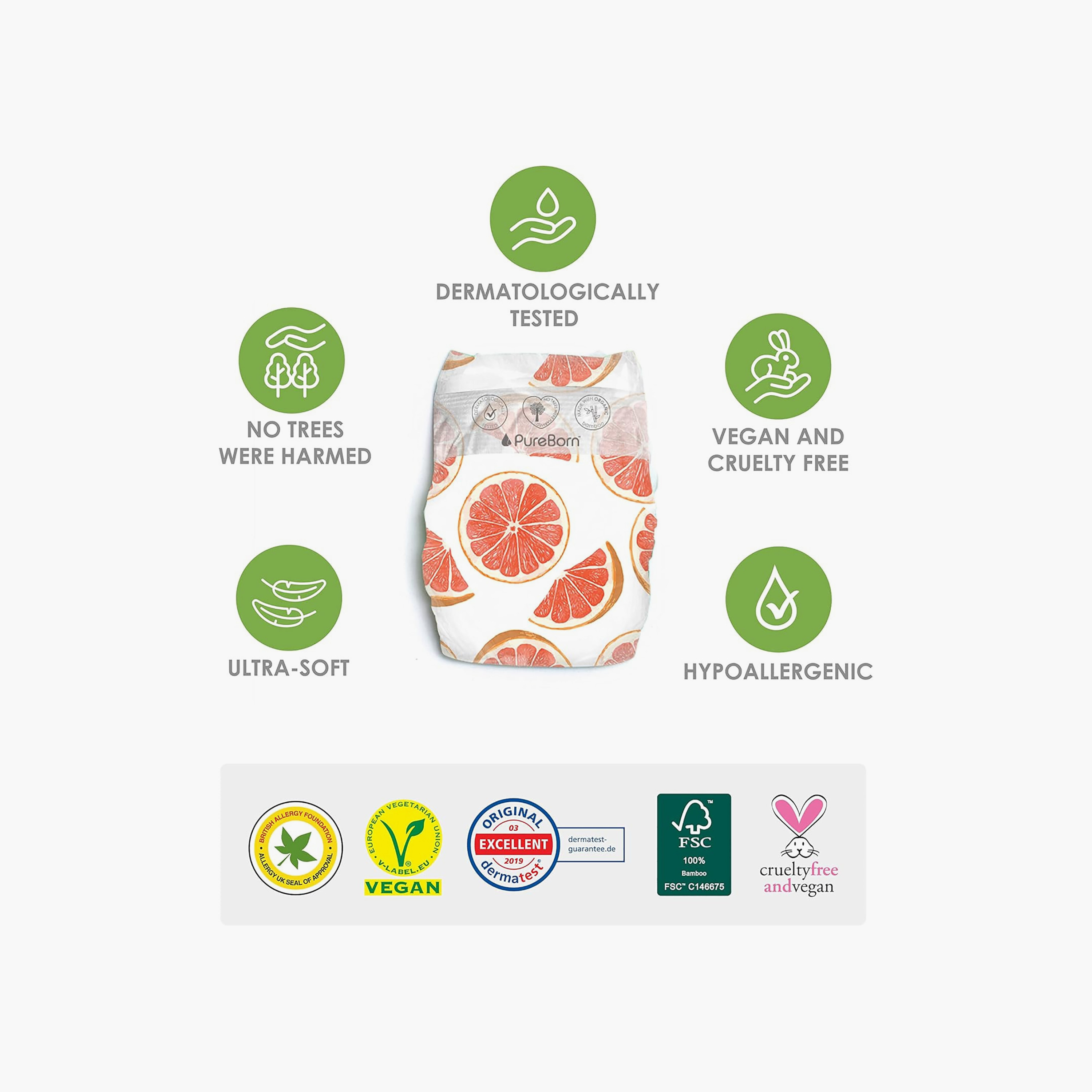 Pure Born 88-Piece Organic Bamboo Diapers Set - Size 5-baby-diapering-diapers-image-2