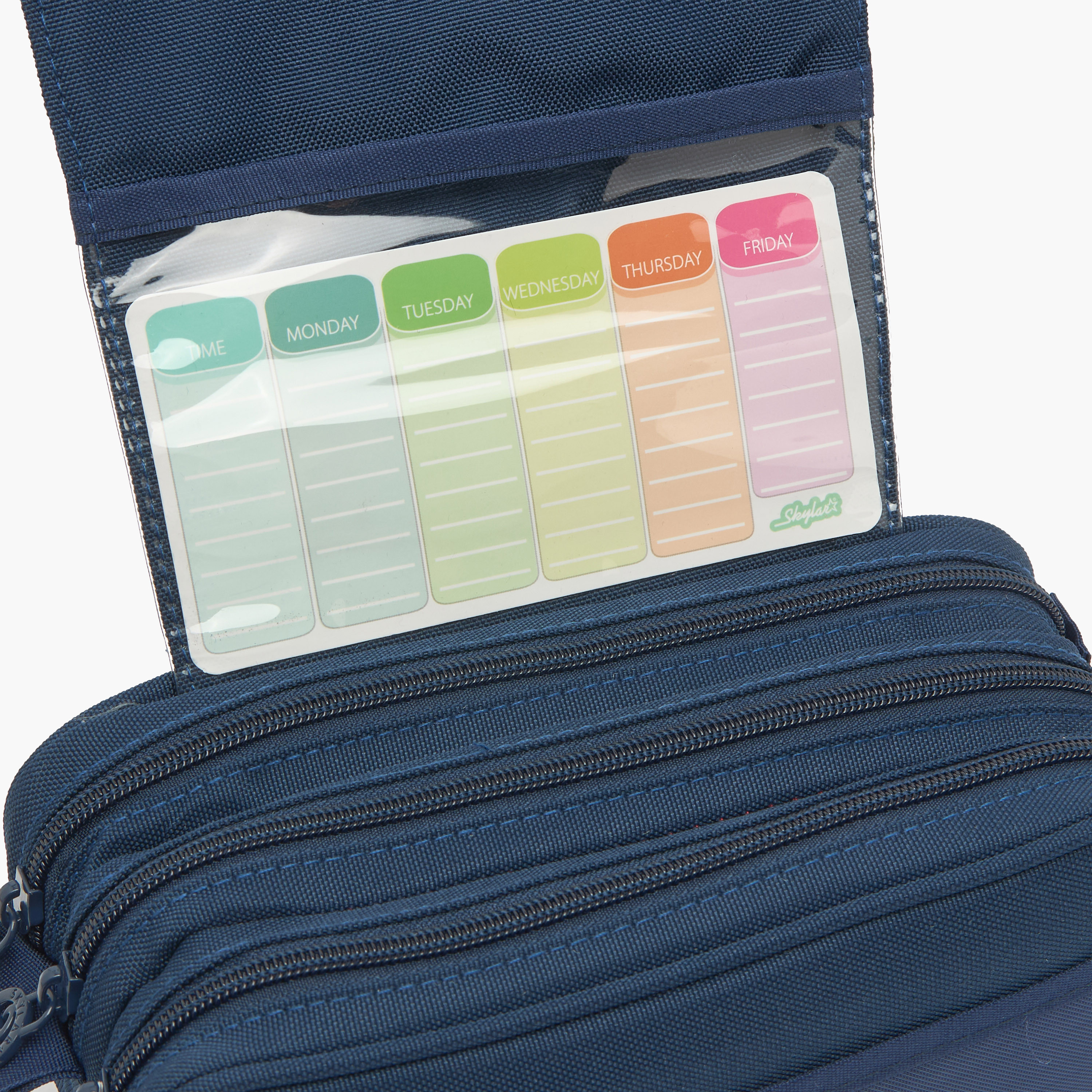 مقلمة سادة بـ 3 مساحات تخزين من سكايلر-school-stationery-pencilcases-image-6