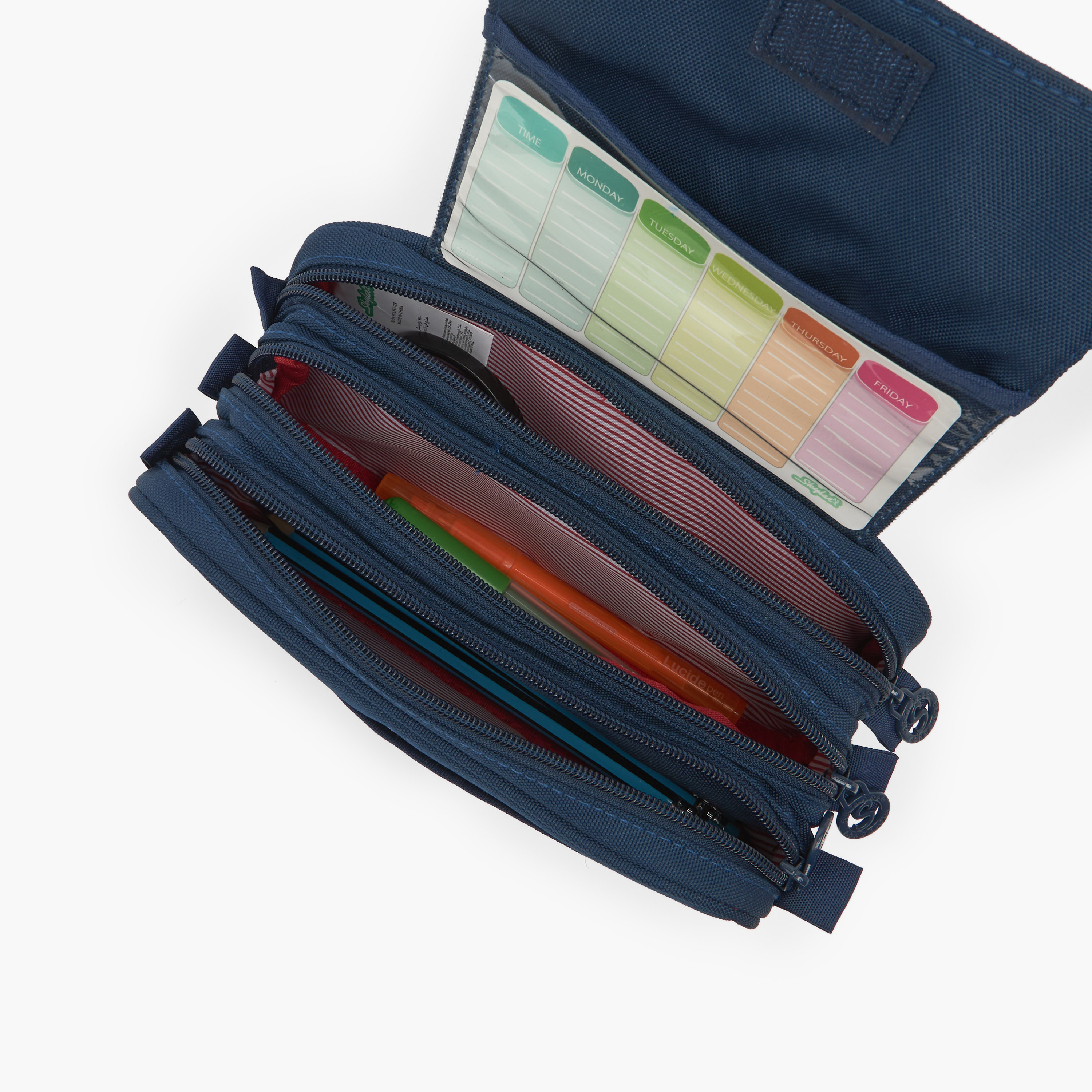 مقلمة سادة بـ 3 مساحات تخزين من سكايلر-school-stationery-pencilcases-image-7