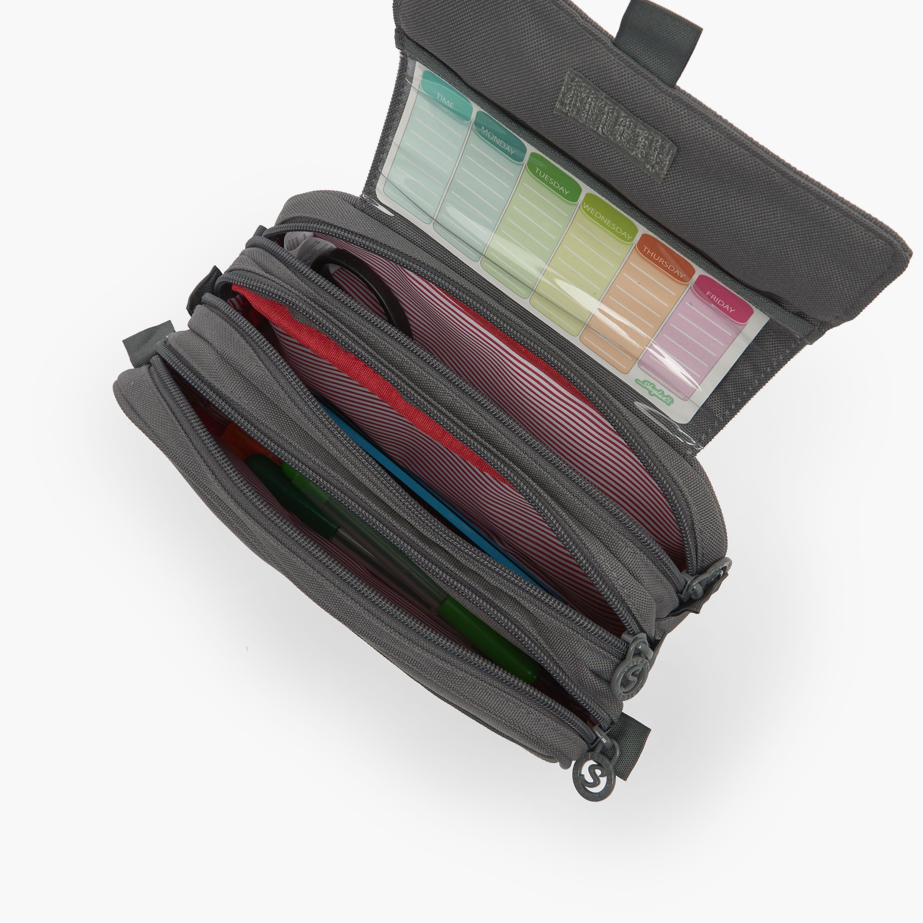 مقلمة سادة بثلاثة أقسام من سكايلار-school-stationery-pencilcases-image-7