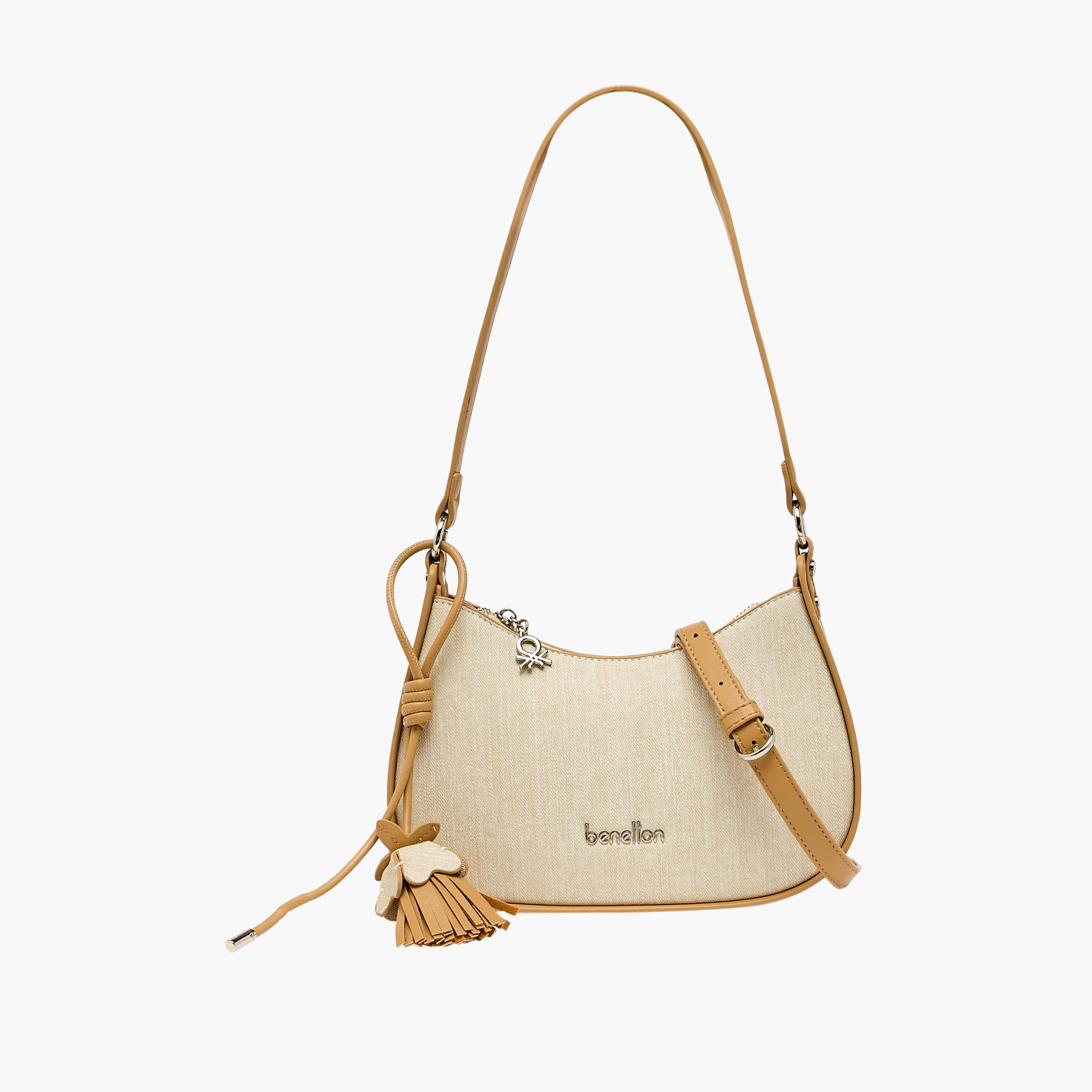 شنطة باجيت بحمالة قابلة للتعديل وزينة شرابة من يونايتد كولورز أوف بينيتون-women-bagsandwallets-handbags-image-1