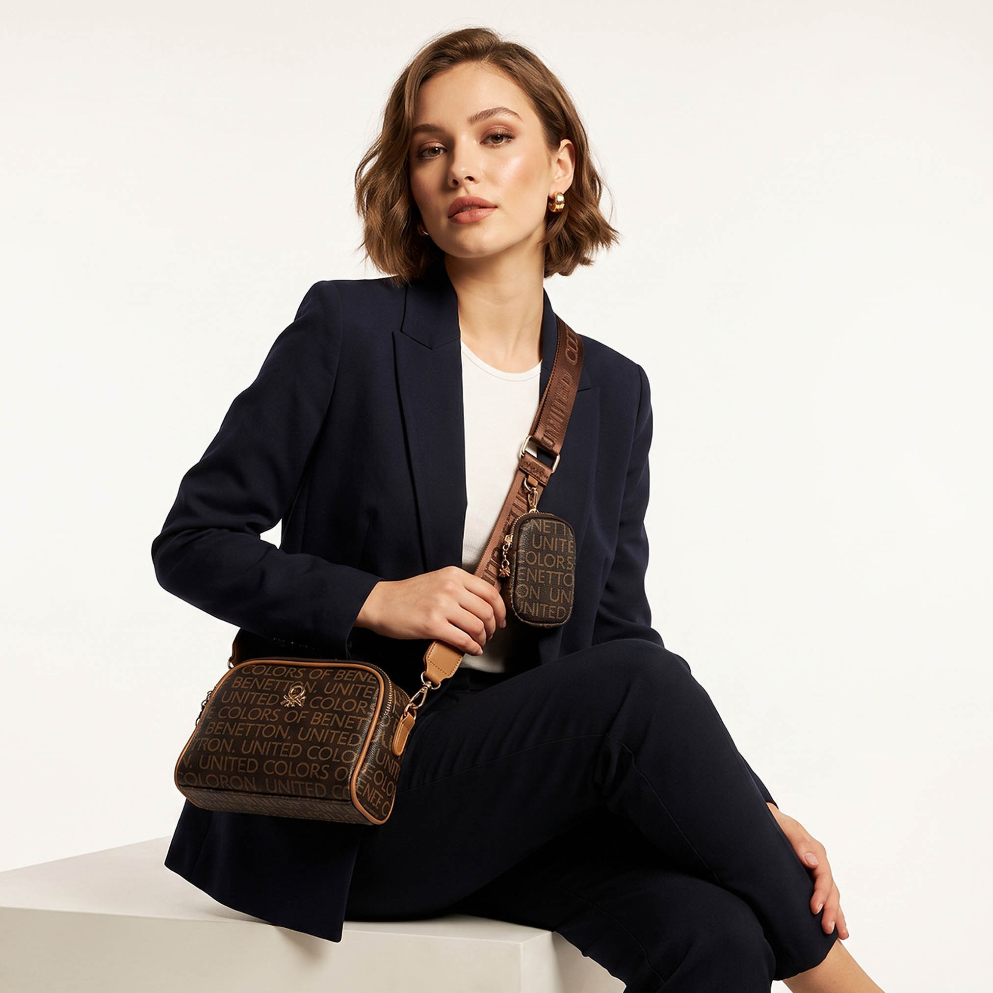 United Colors of Benetton Monogram Print Crossbody Bag with Detachable Pouch-women-bagsandwallets-handbags-image-2