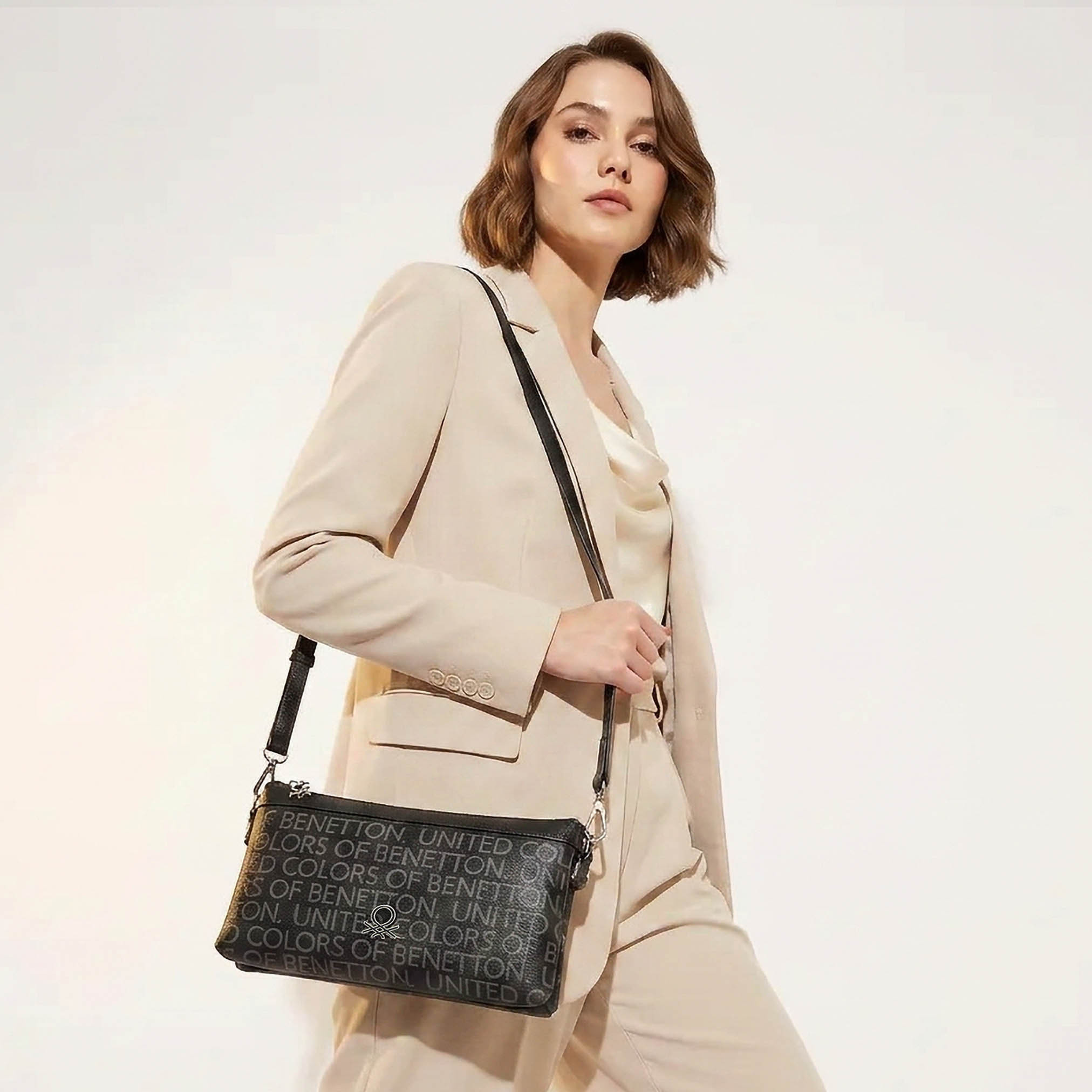 United Colors of Benetton Monogram Crossbody Bag with Chain Detail-women-bagsandwallets-handbags-image-2
