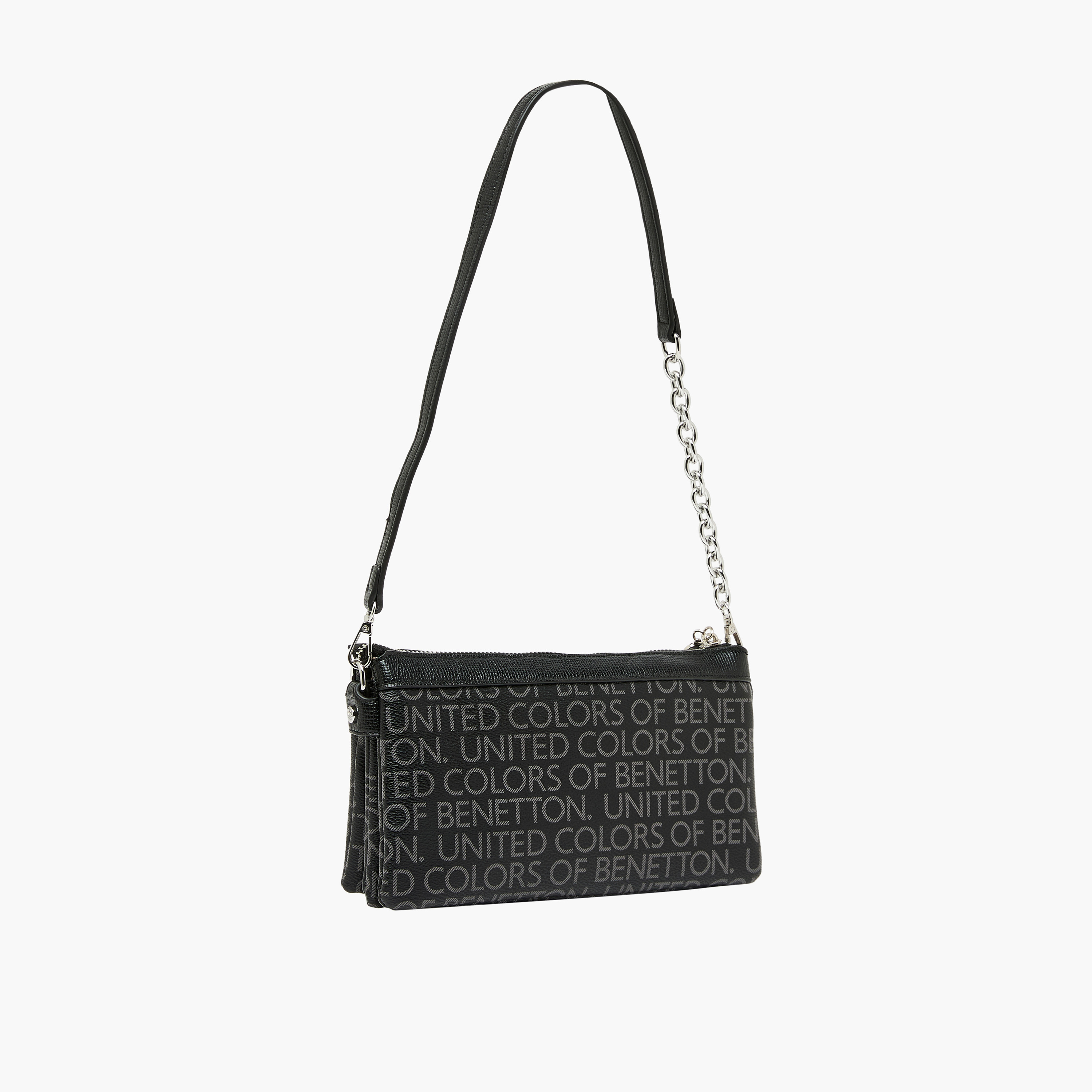 United Colors of Benetton Monogram Crossbody Bag with Chain Detail-women-bagsandwallets-handbags-image-4