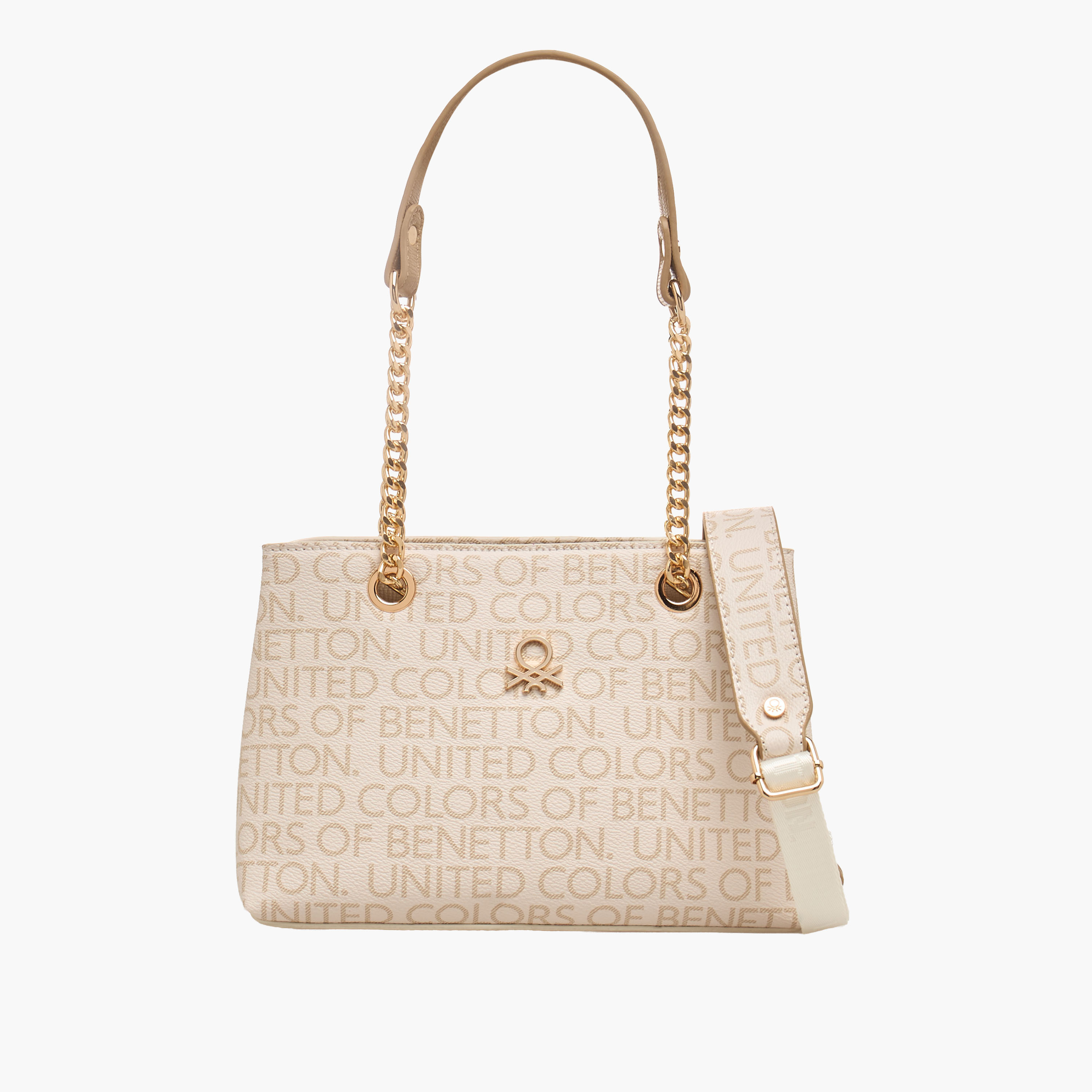 شنطة توتي بطبعات مونوجرام مع سحاب إغلاق من يونايتد كولورز أوف بينيتون-women-bagsandwallets-handbags-image-1