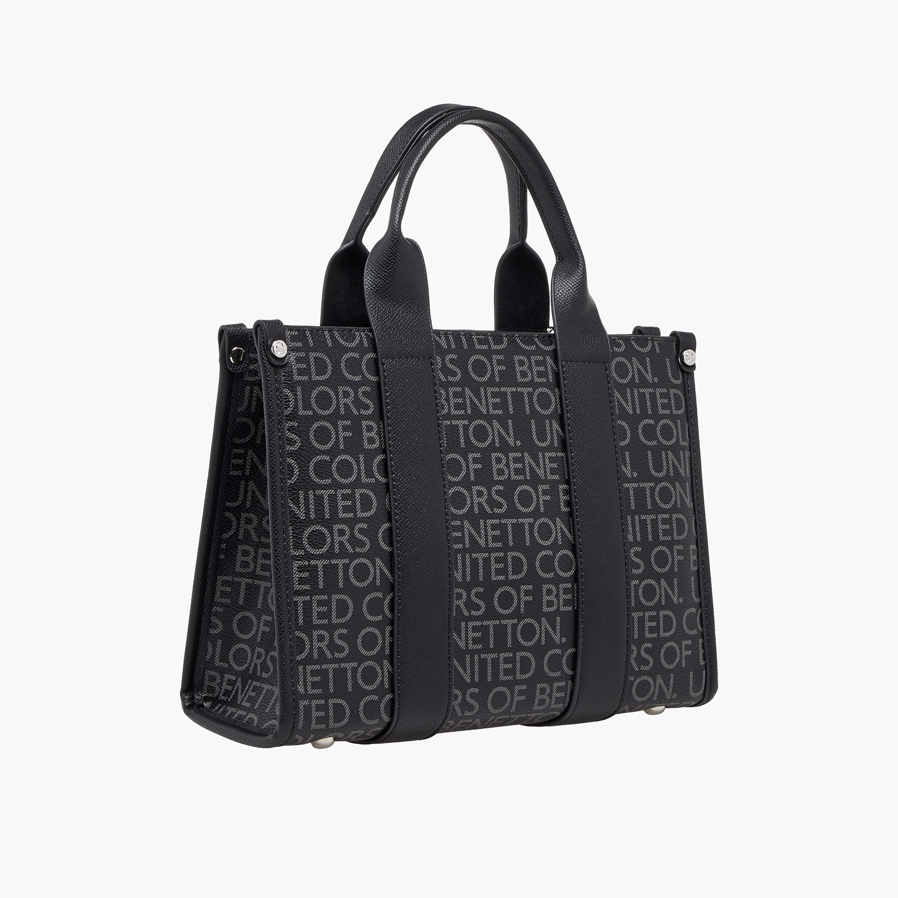 United Colors of Benetton Typography Print Tote Bag with Zip Closure-women-bagsandwallets-handbags-image-4