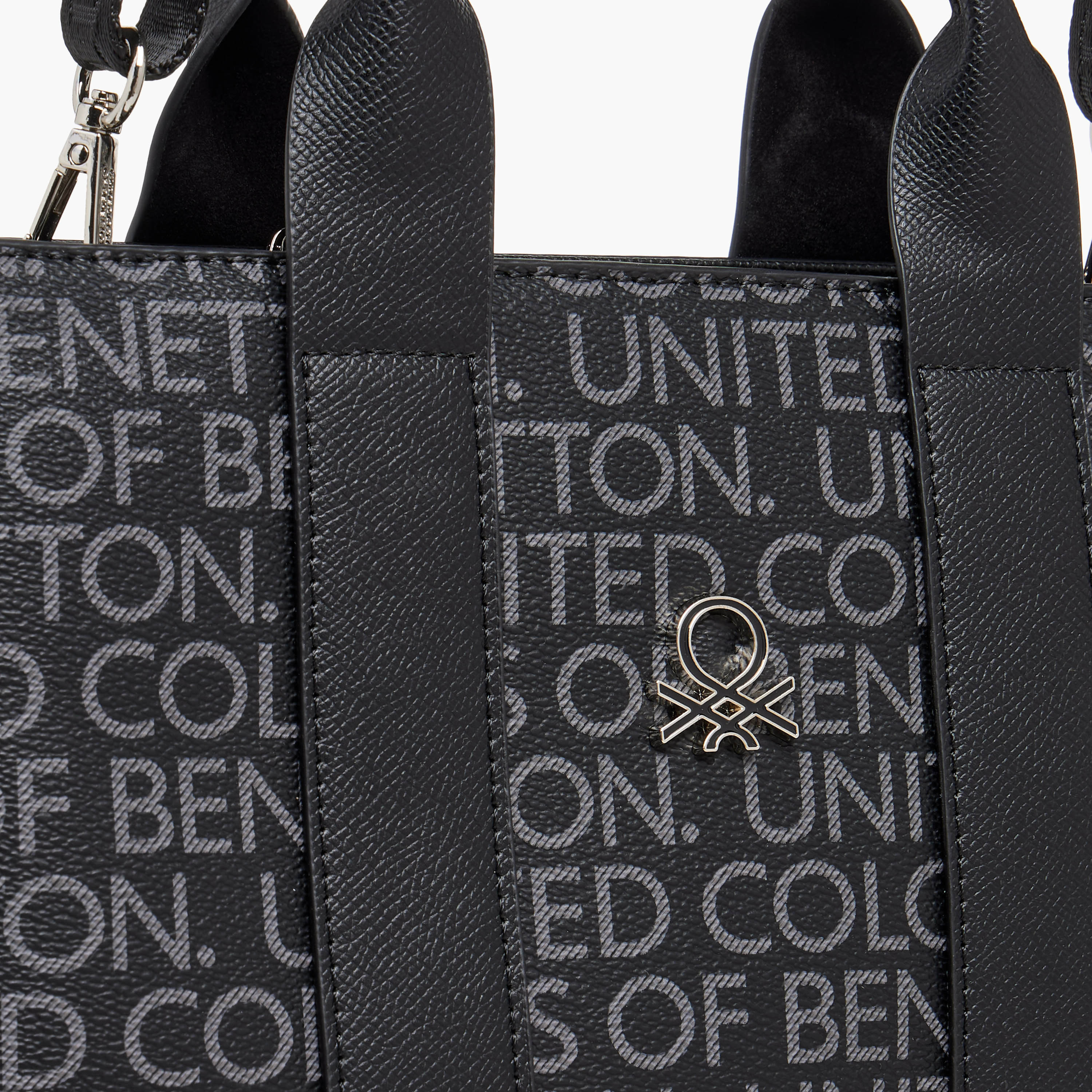 United Colors of Benetton Typography Print Tote Bag with Zip Closure-women-bagsandwallets-handbags-image-5