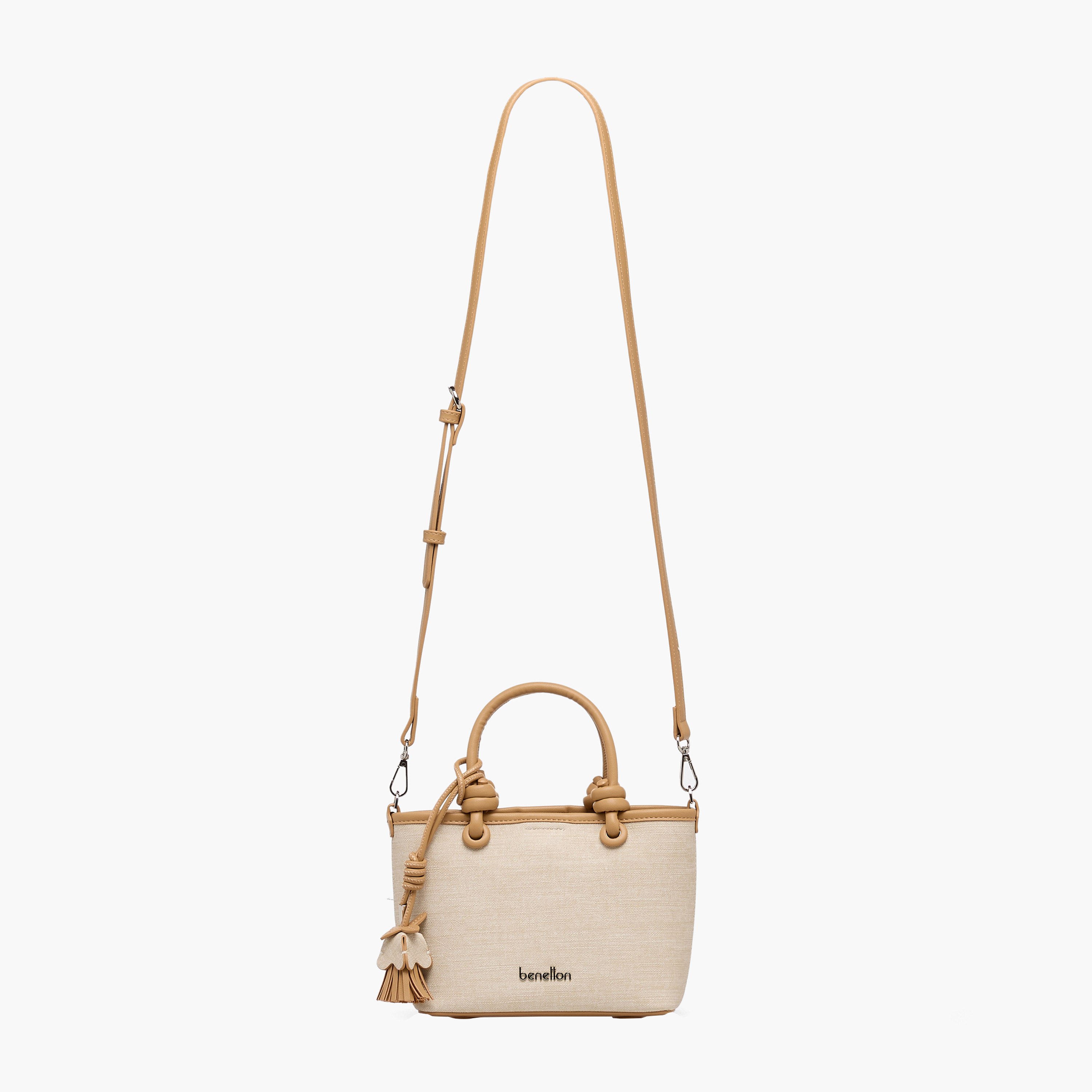 United Colors of Benetton Textured Tote Bag with Tassel Detail-women-bagsandwallets-handbags-image-2
