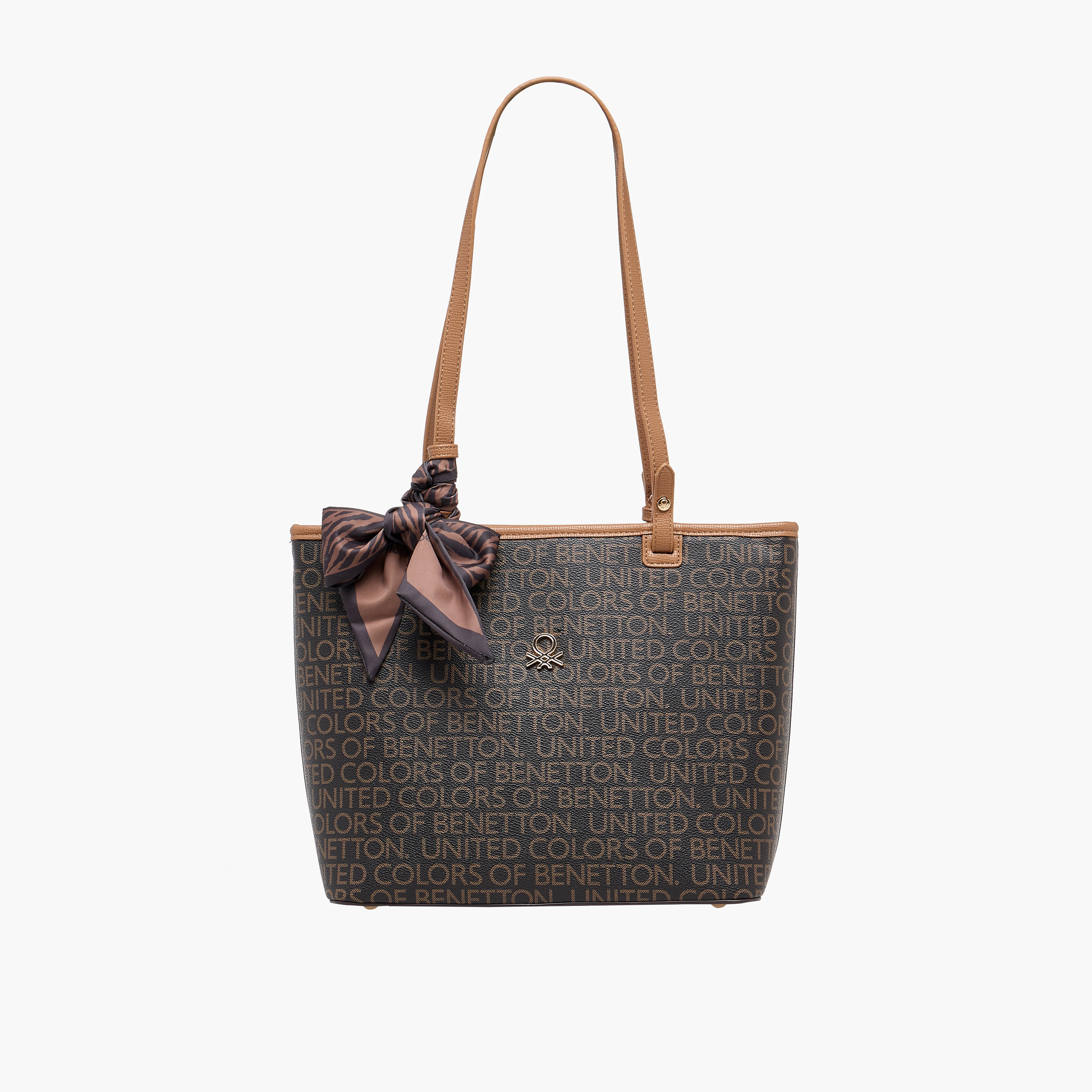 شنطة توتي مونوجرام مع زينة وشاح من يونايتد كولورز أوف بينيتون-women-bagsandwallets-handbags-image-1
