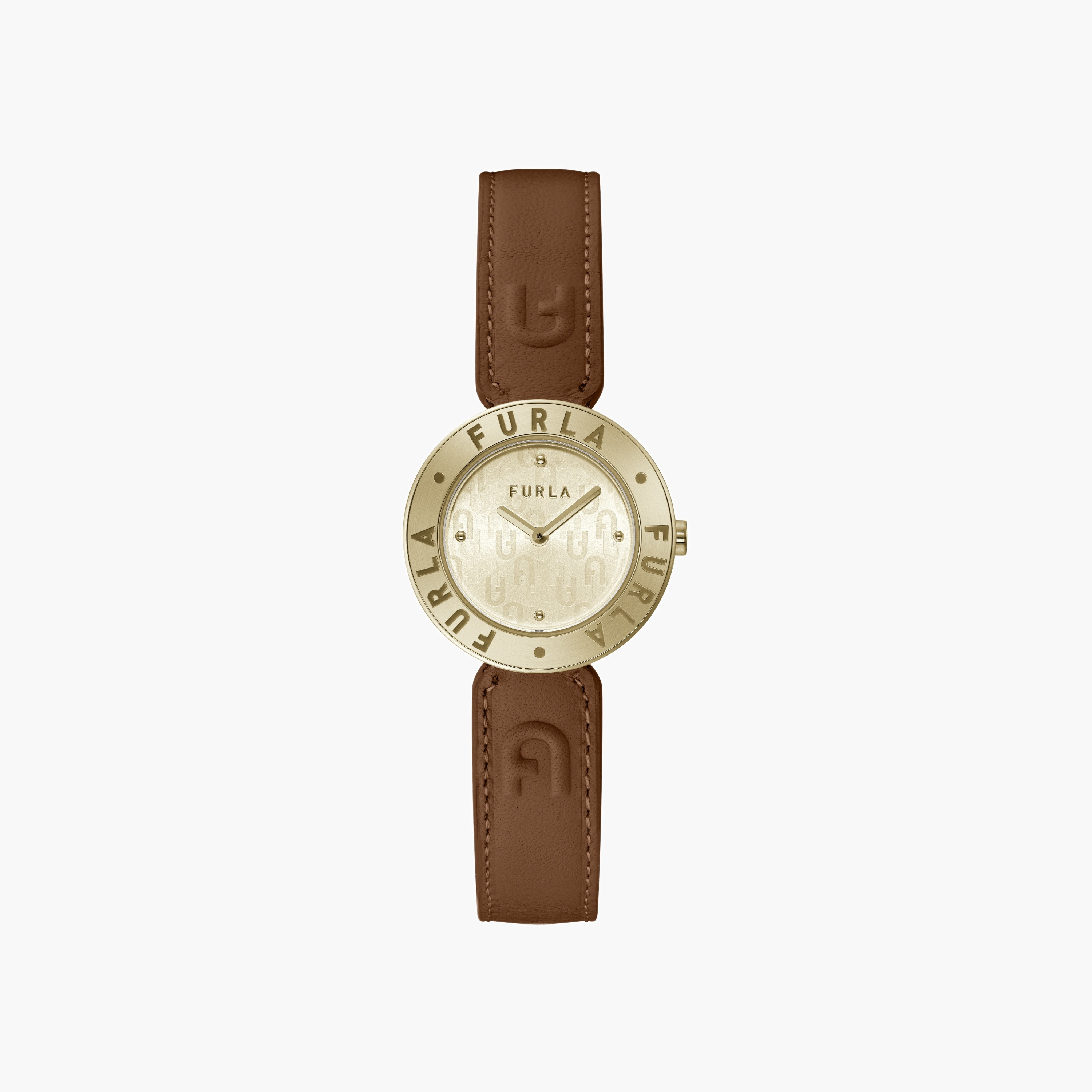 ساعة جلدية بإطار شعار 30 مم-women-watchesandjewellery-watches-image-1