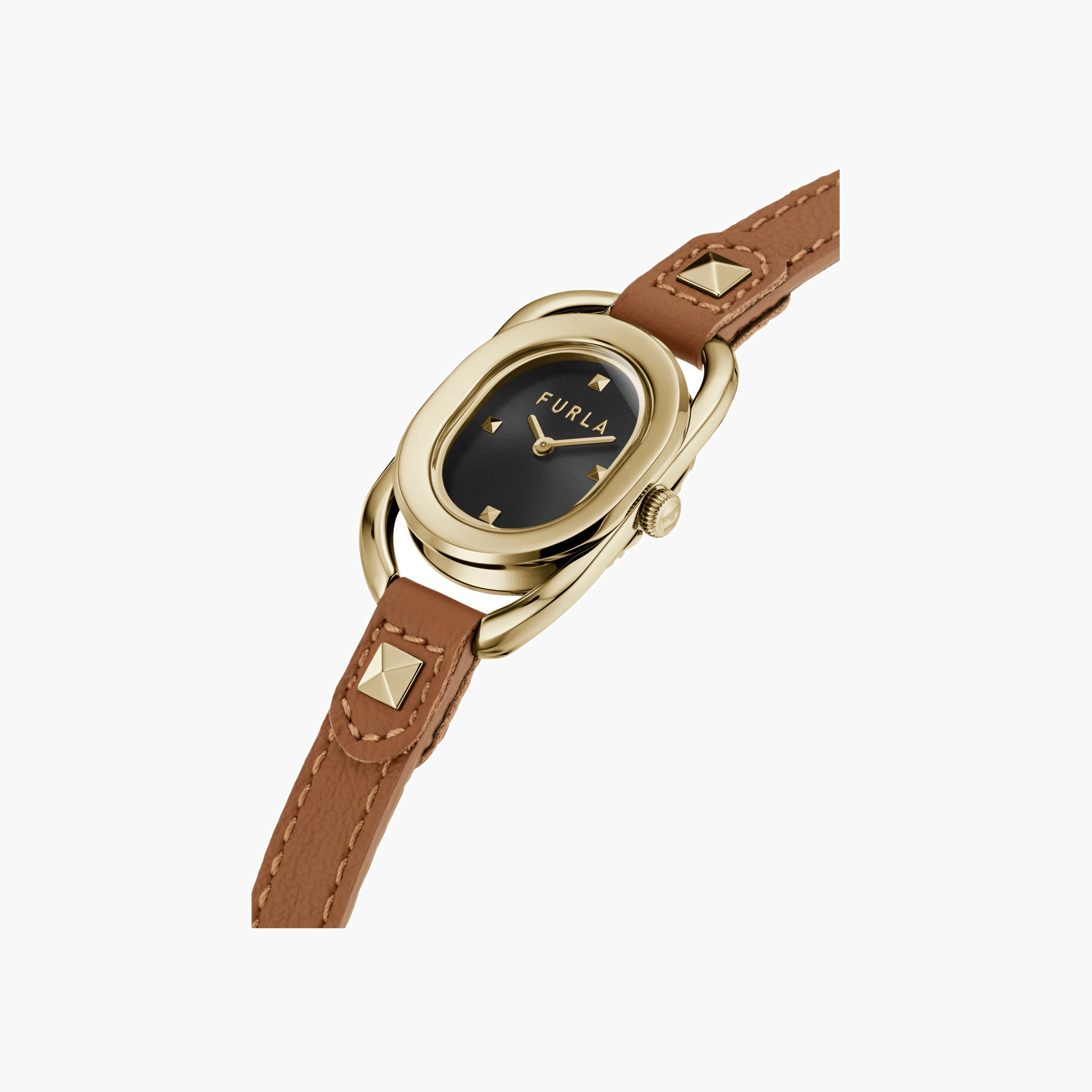 ساعة بيضاوية مرصعة بحزام جلدي-women-watchesandjewellery-watches-image-2