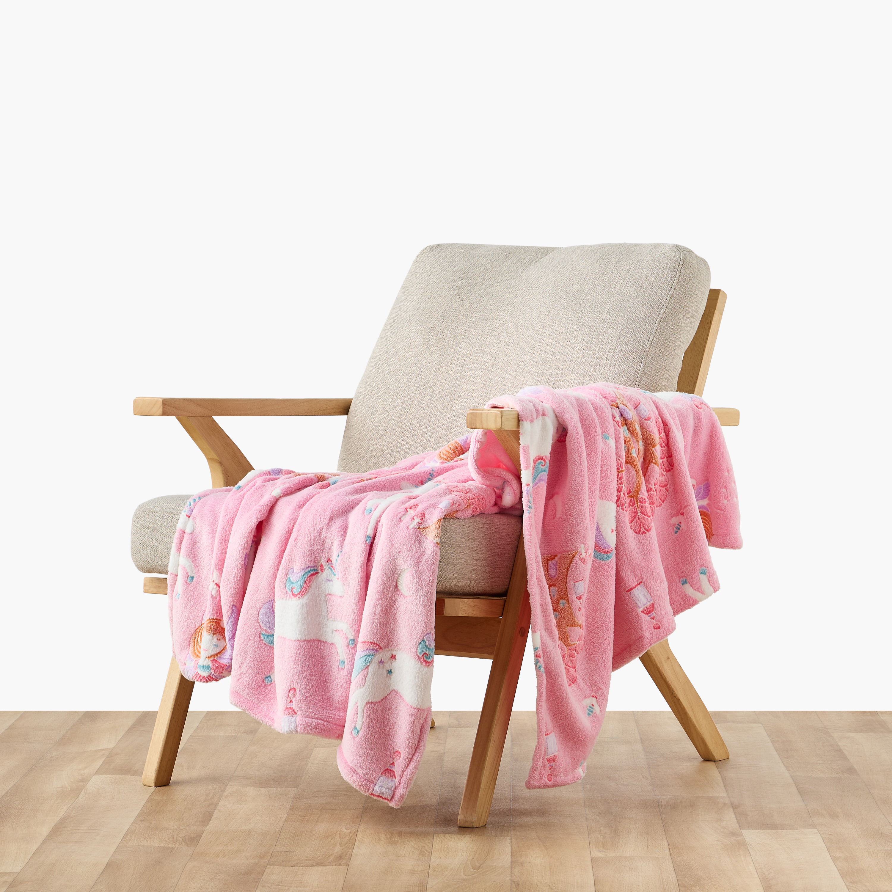 Juniors Raschel Blanket with Glow in the Dark Unicorn Print, 150x200 cm-baby-nursery-blanketsandswaddles-blanketsandquilts-image-2