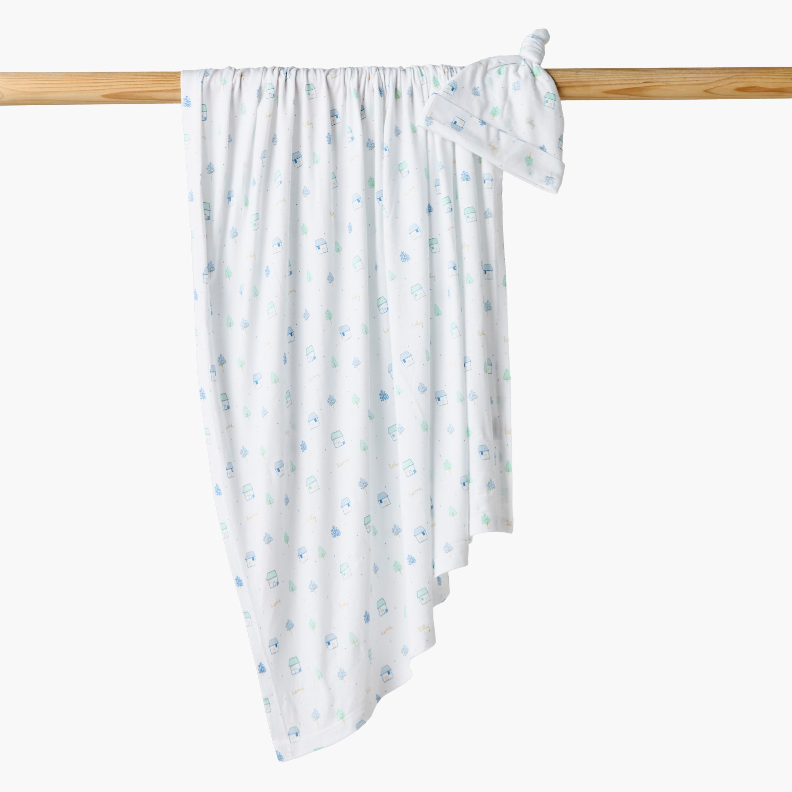 بطانية بطبعات مع قبعة متطابقة من جونيورز-baby-nursery-blanketsandswaddles-blanketsandquilts-image-1