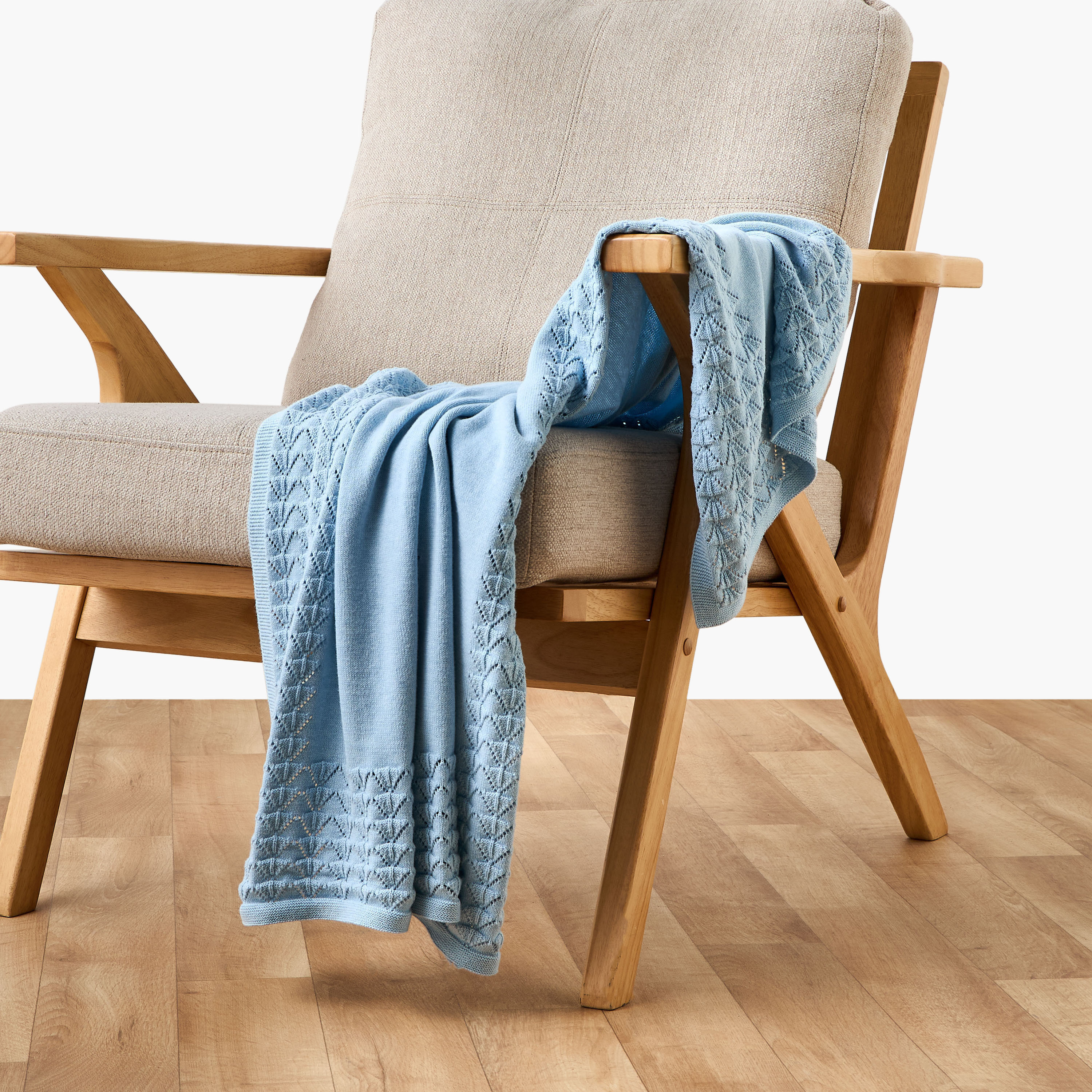 بطانية قطن بتفاصيل دانتيل من جيجلز - 80x100 سم-baby-nursery-blanketsandswaddles-receivingblankets-image-2