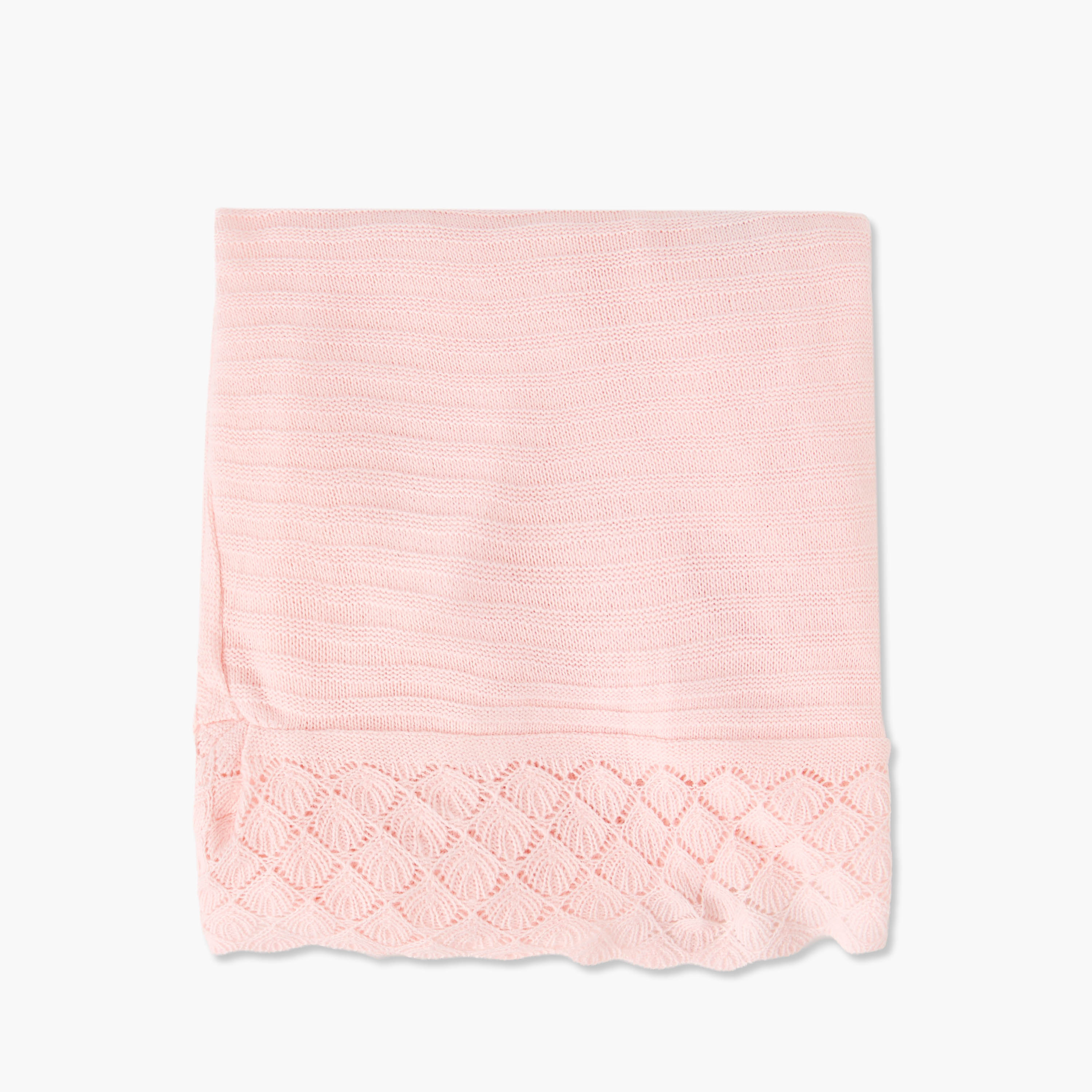 Giggles Acrylic Lace Trim Blanket - 100x100 cm-baby-nursery-blanketsandswaddles-receivingblankets-image-3
