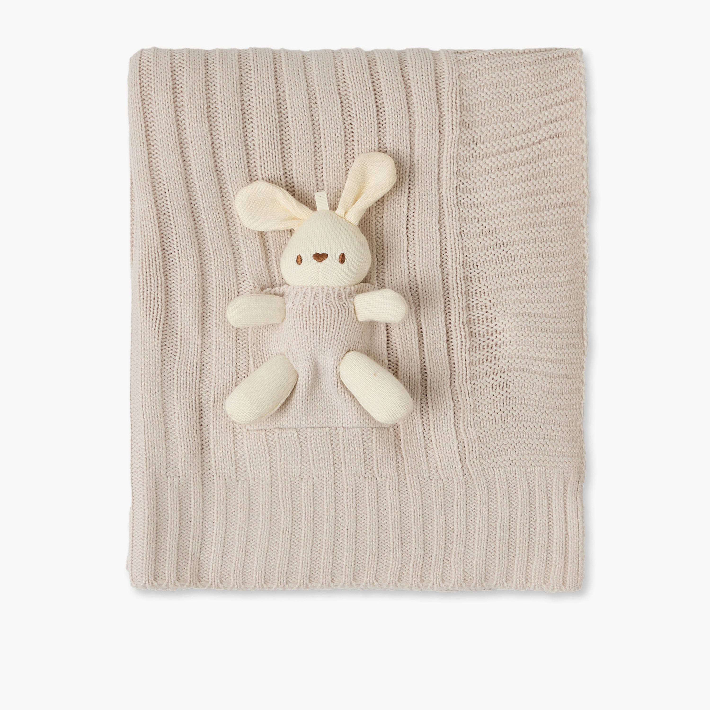 Giggles Ribbed Bunny Applique Blanket - 80x100 cm-baby-nursery-blanketsandswaddles-receivingblankets-image-3
