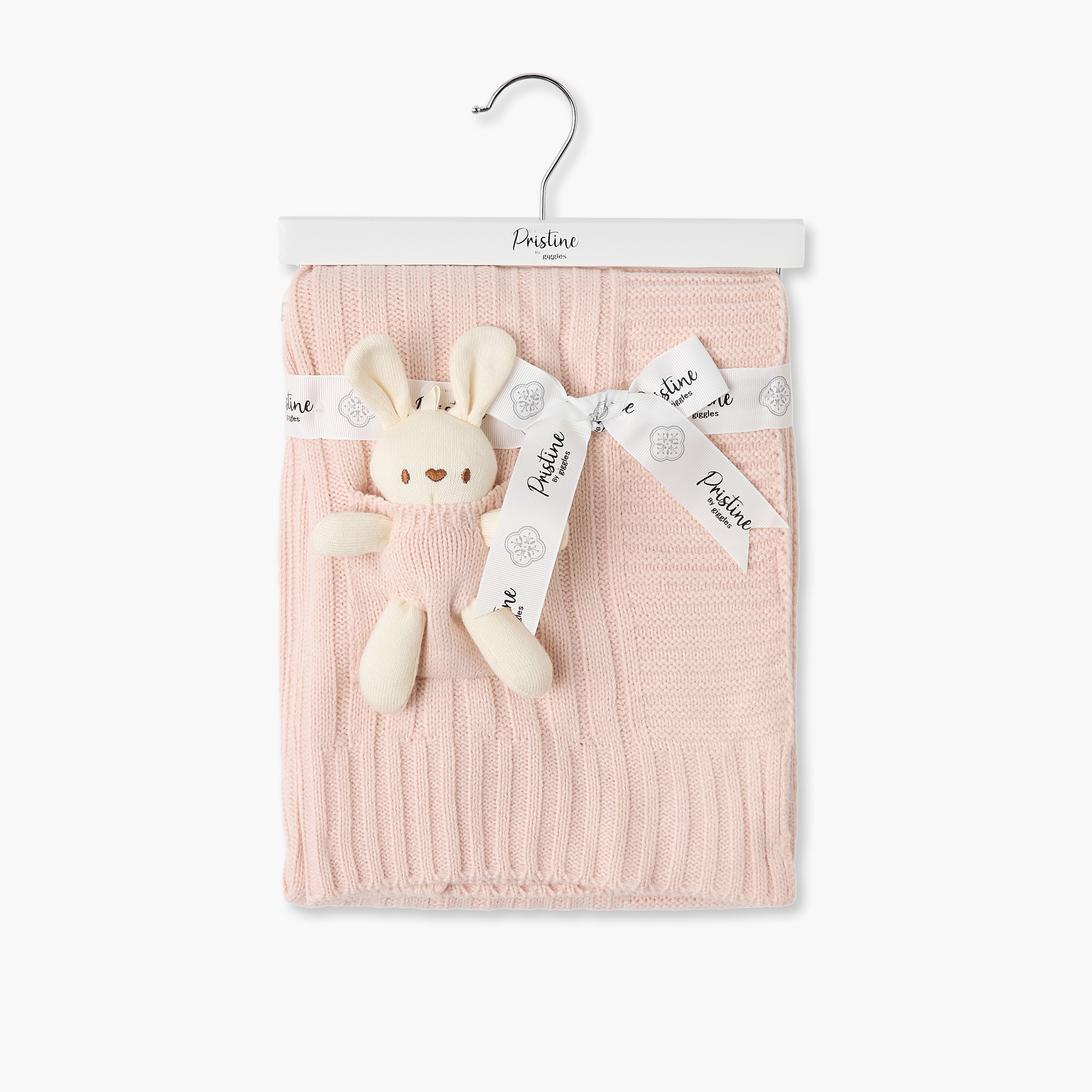 بطانية مضلعة بزينة أرنب من جيجلز - 80x100 سم-baby-nursery-blanketsandswaddles-receivingblankets-image-6