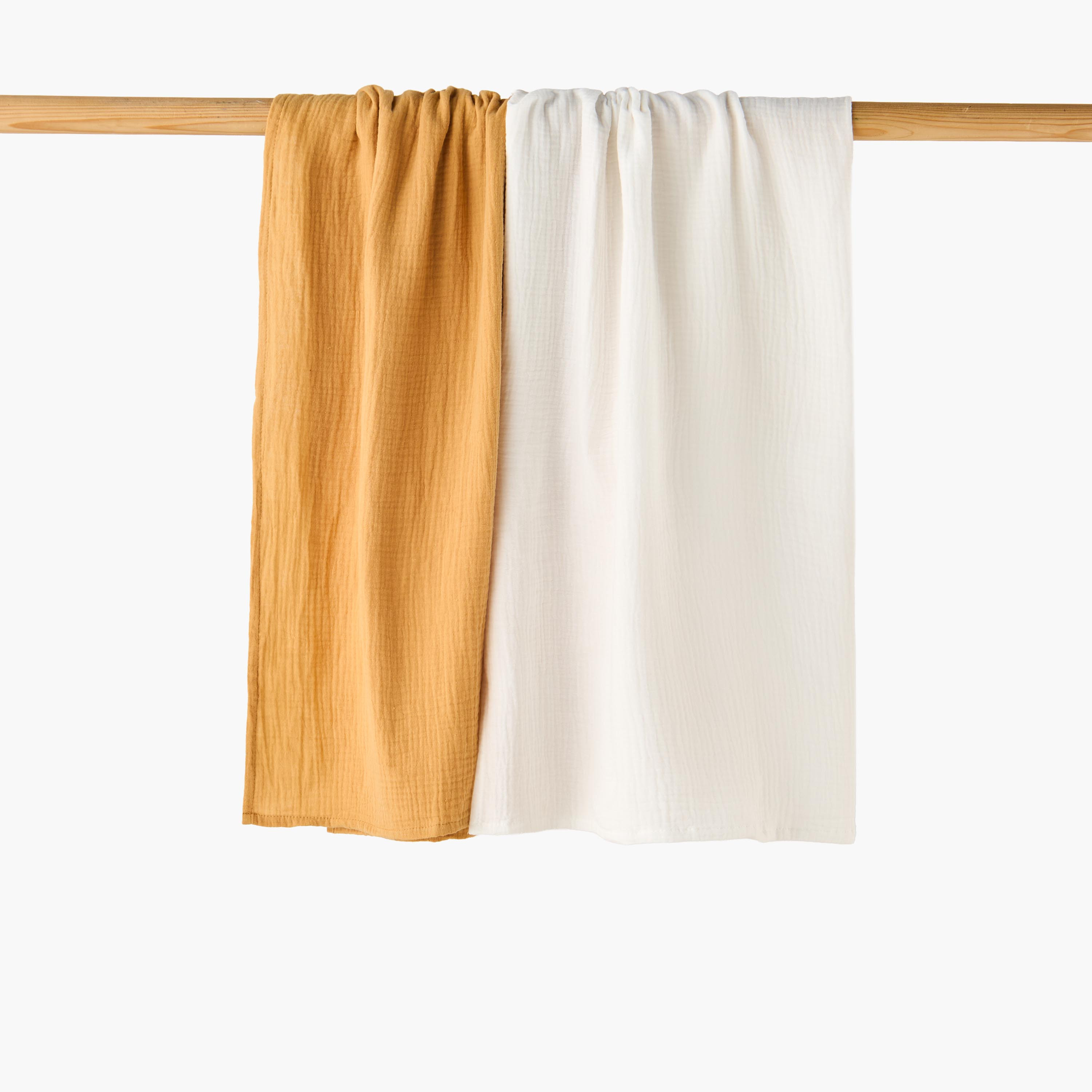 Giggles Muslin Textured Swaddle - Pack of 2 - 100x100 cm-baby-nursery-blanketsandswaddles-swaddlesandsleepingbags-image-1