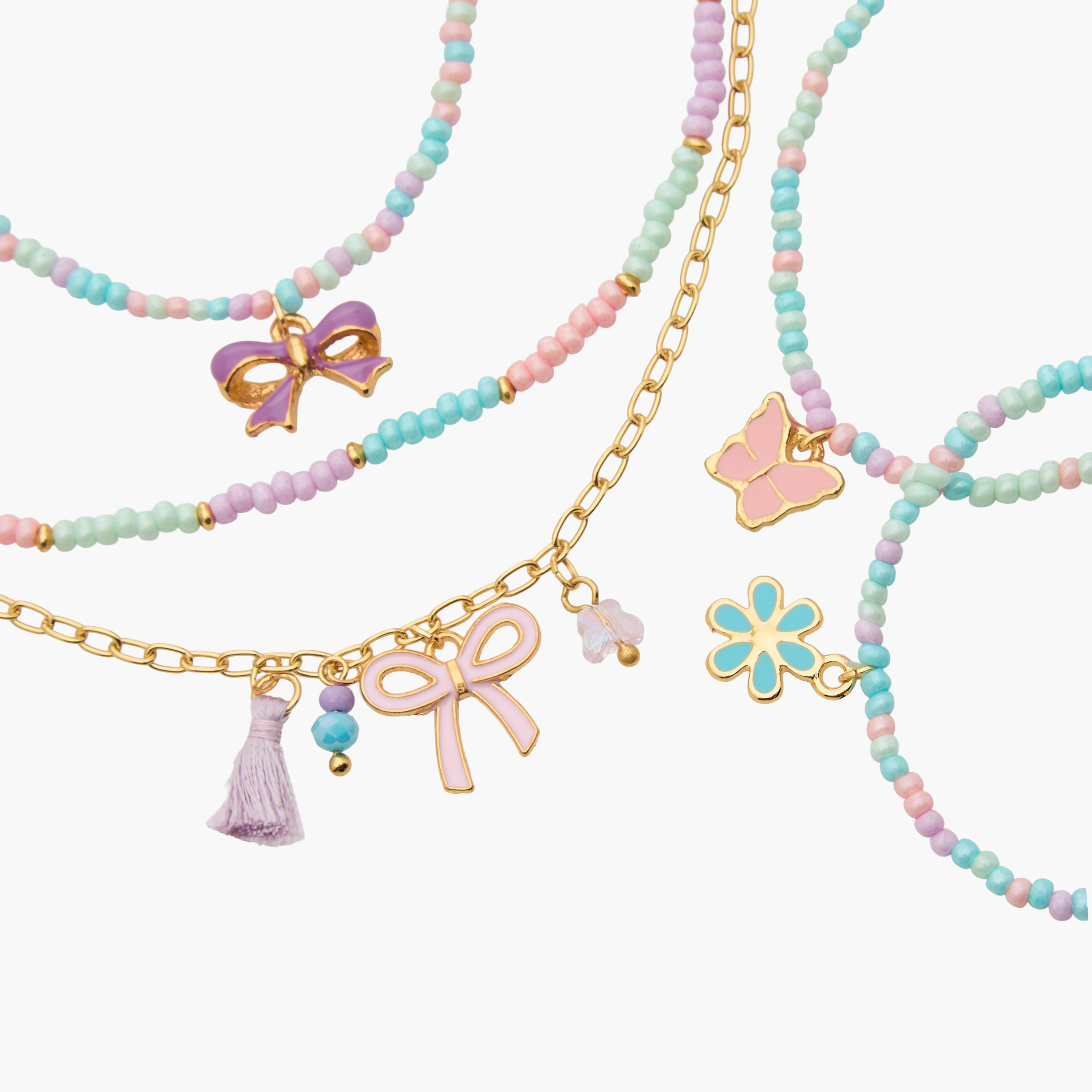 Set of 4 Charmz Necklace and Bracelet with Bead Detail-girls-accessories-jewellery-image-7
