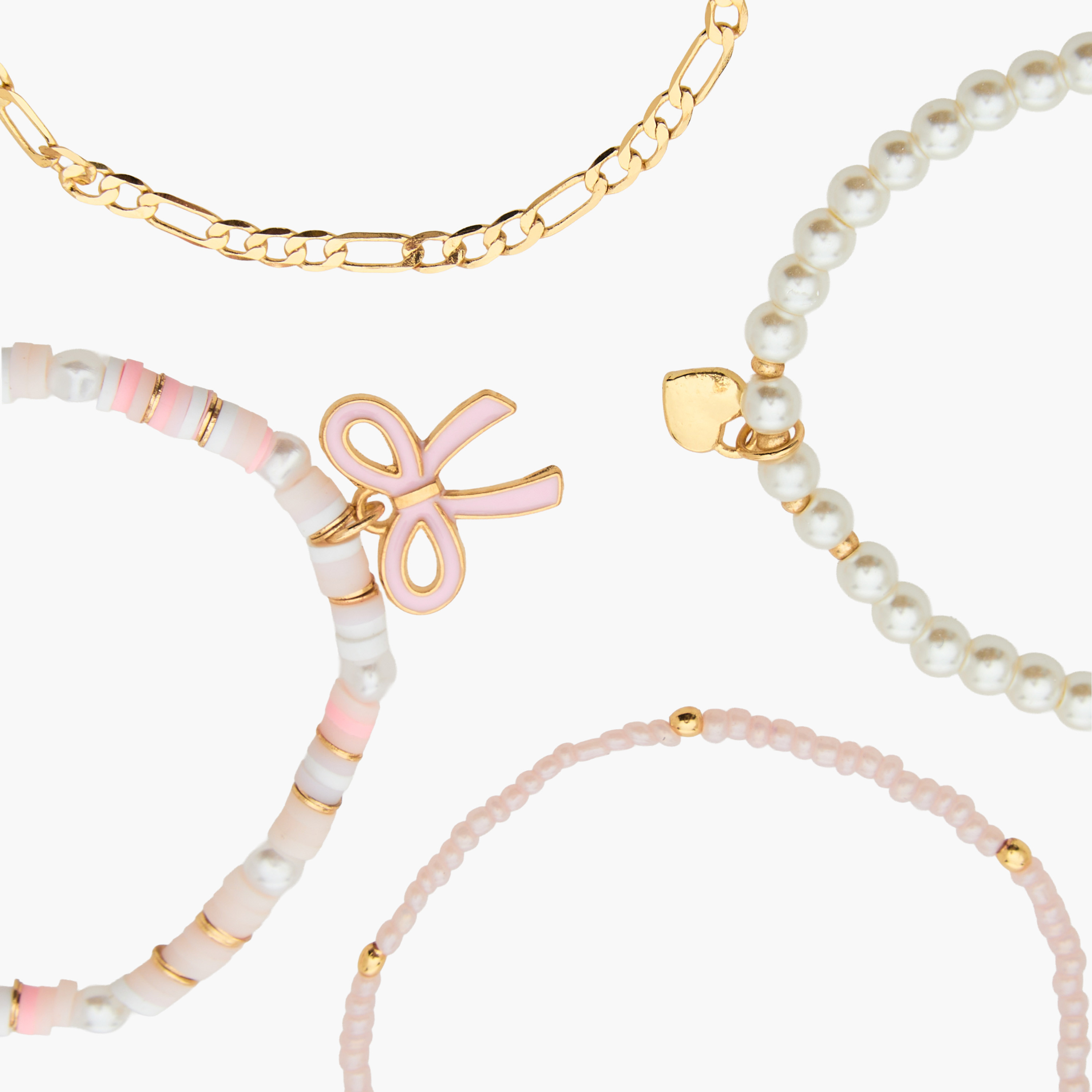 Pack of 4 Charmz Bracelet with Bead Detail-girls-accessories-jewellery-image-11