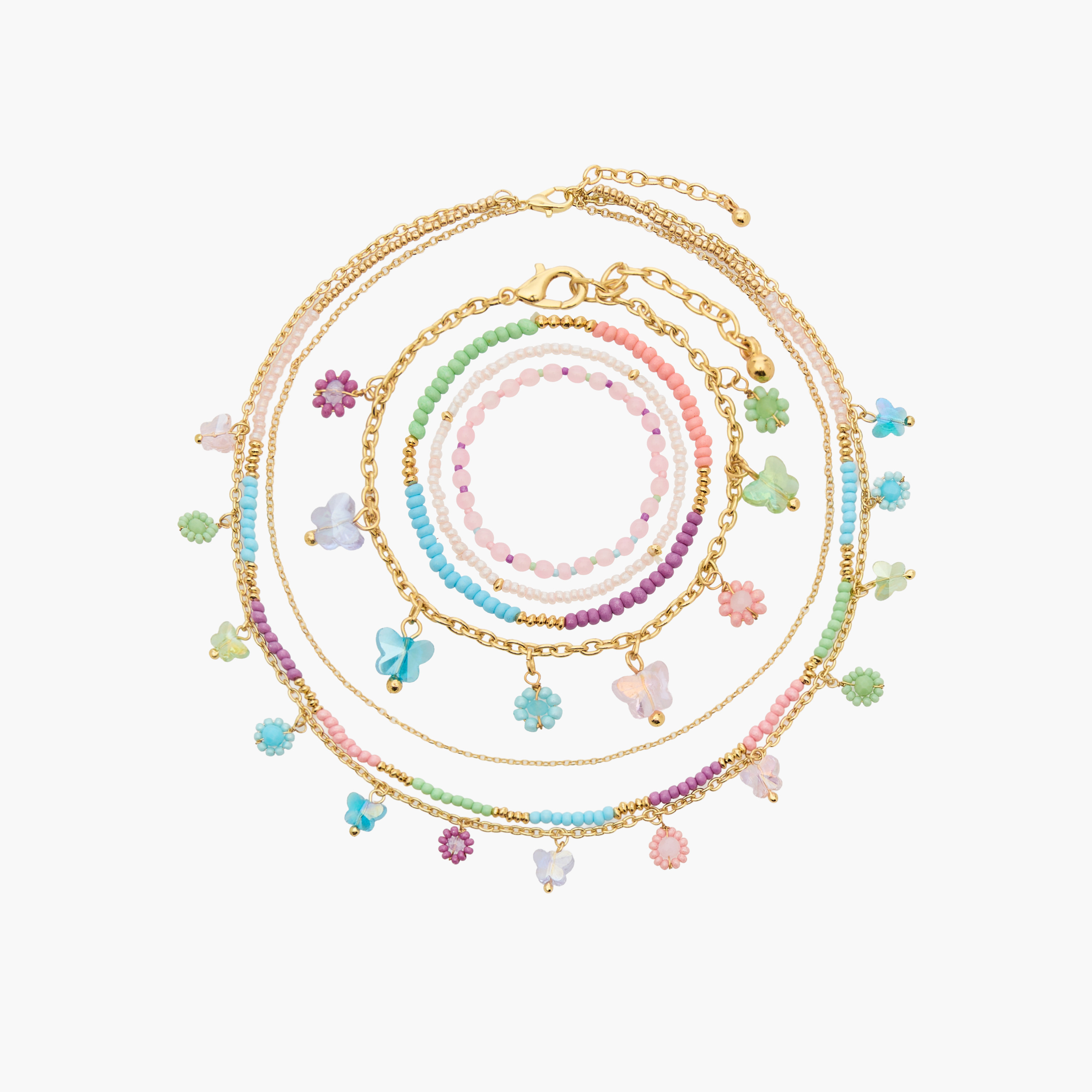 Set of 5 Charmz Bracelets and Necklace with Bead Detail-girls-accessories-jewellery-image-1