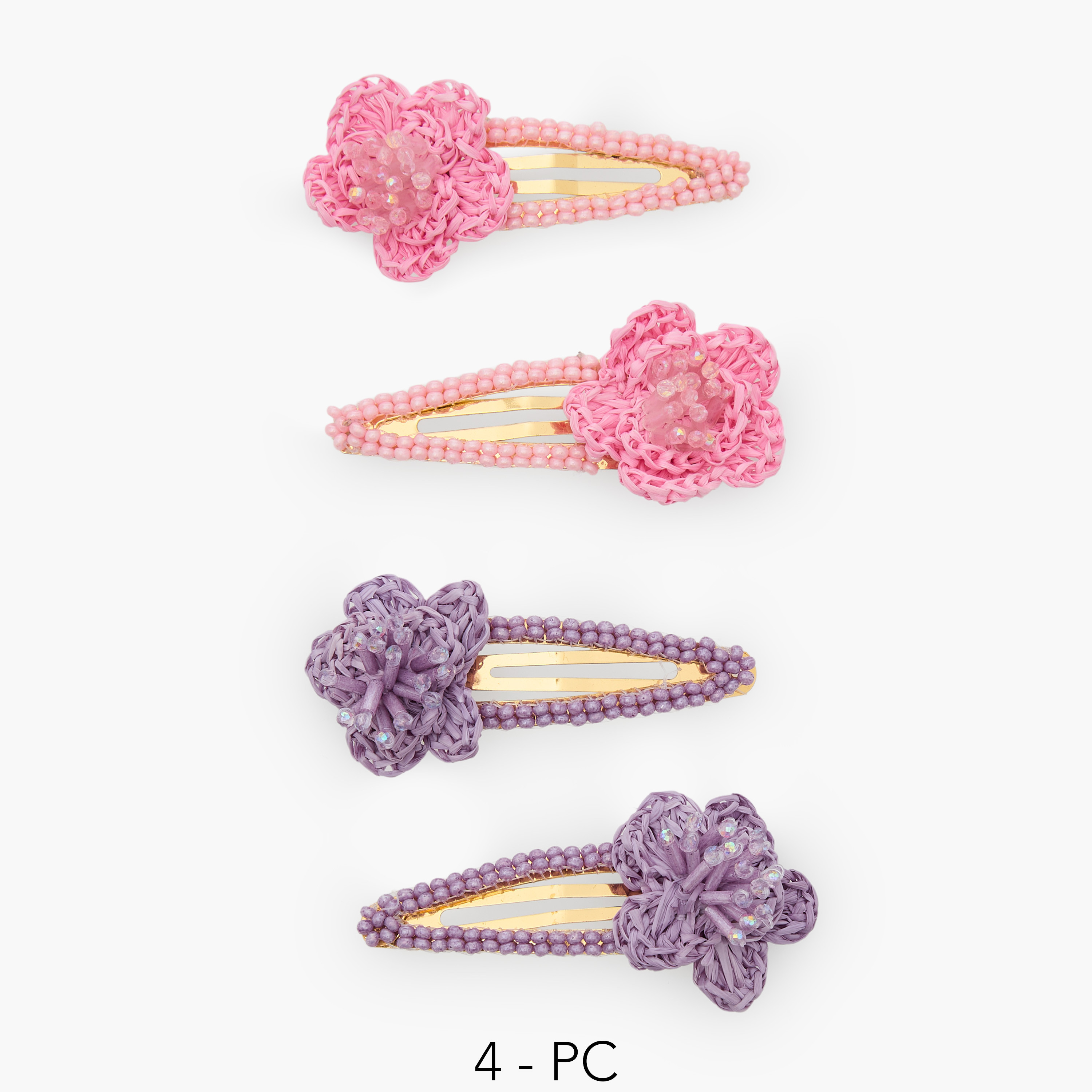 Pack of 4 Charmz Hair Clip with Floral Accent-girls-accessories-hairaccessories-image-1